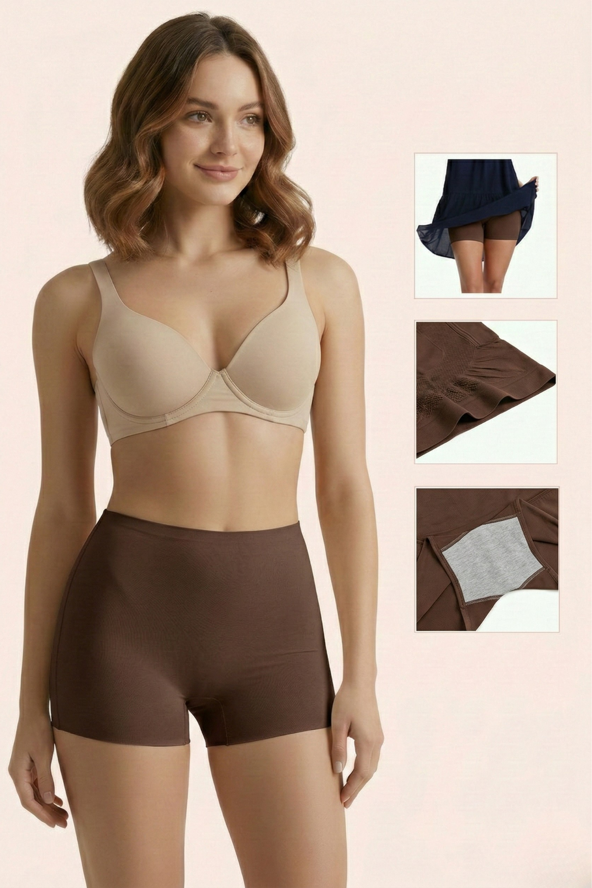 Carigna Model Toparlayıcı Ve Sıkılaştırıcı Lazer Kesim Iz Yapmaz Toparlayıcı Boxer Kahve Renk