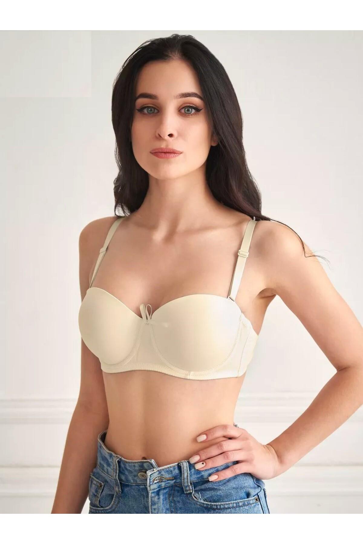 Fornelli Model Straplez Askılı Dolgusuz Balenli Kadın Sütyen Ten Renk