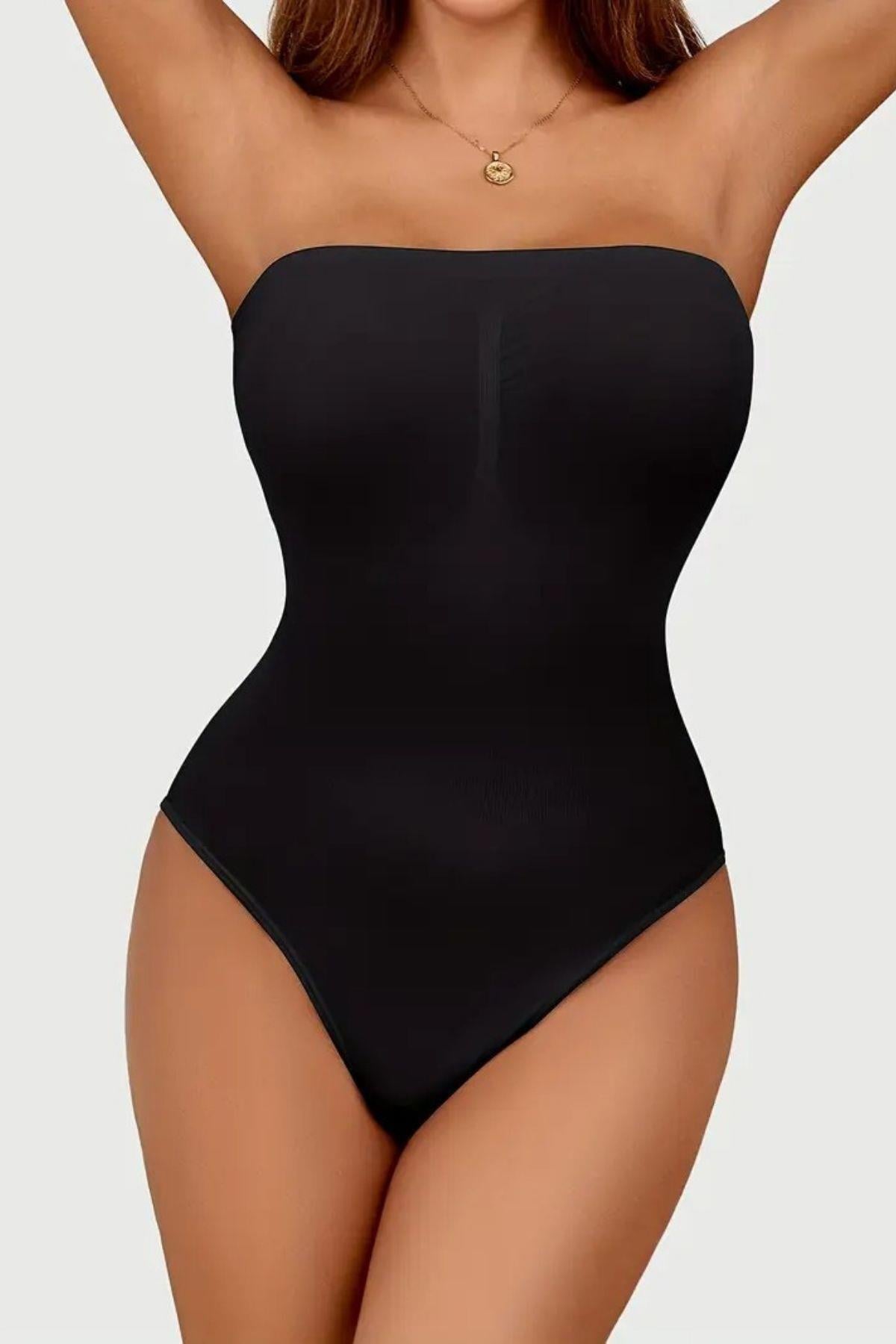 Fossini Model Sıkılaştırıcı Ve Etkili Alttan Çıtçıtlı Askısız Body Siyah Renk