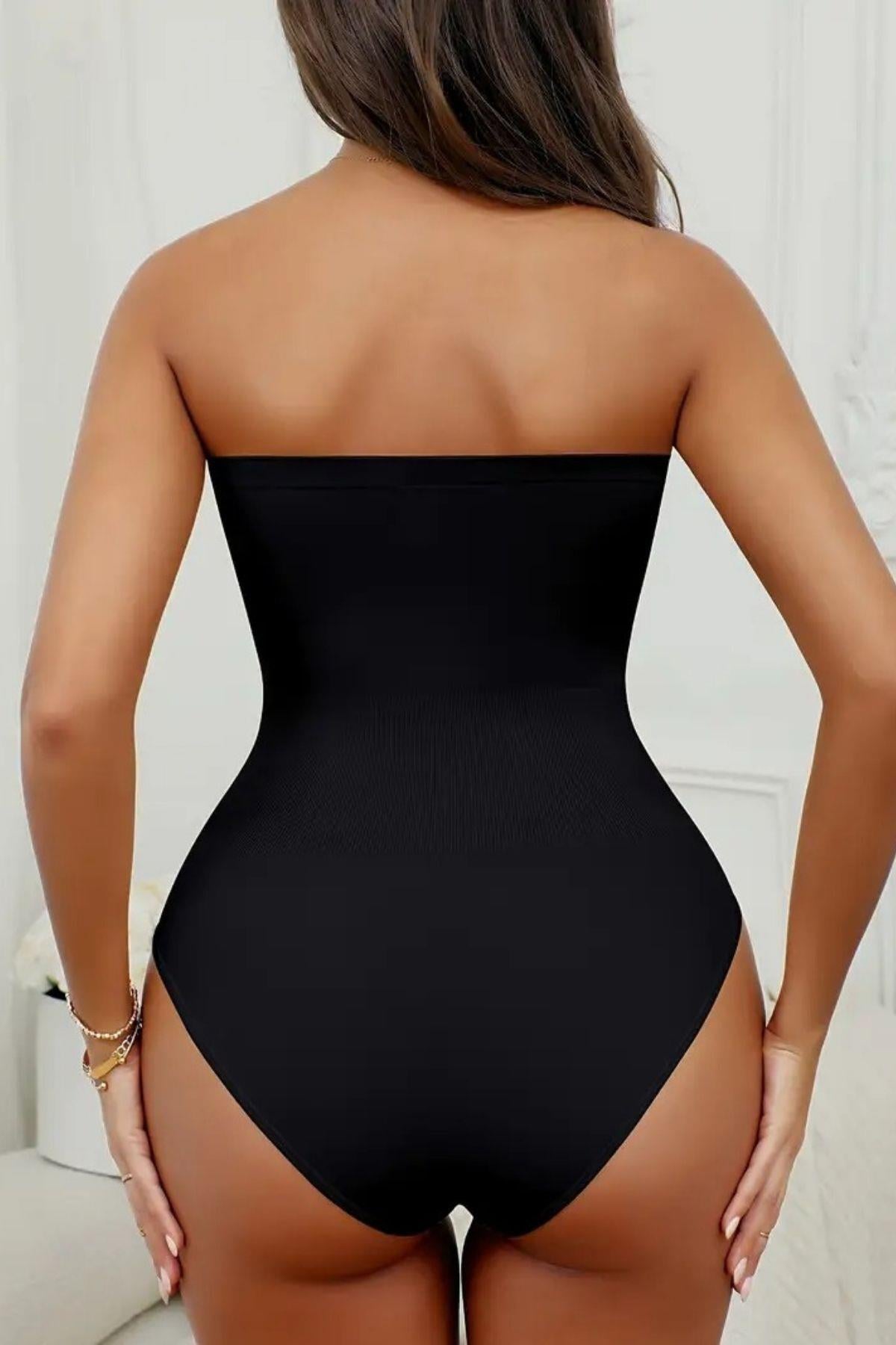 Fossini Model Sıkılaştırıcı Ve Etkili Alttan Çıtçıtlı Askısız Body Siyah Renk