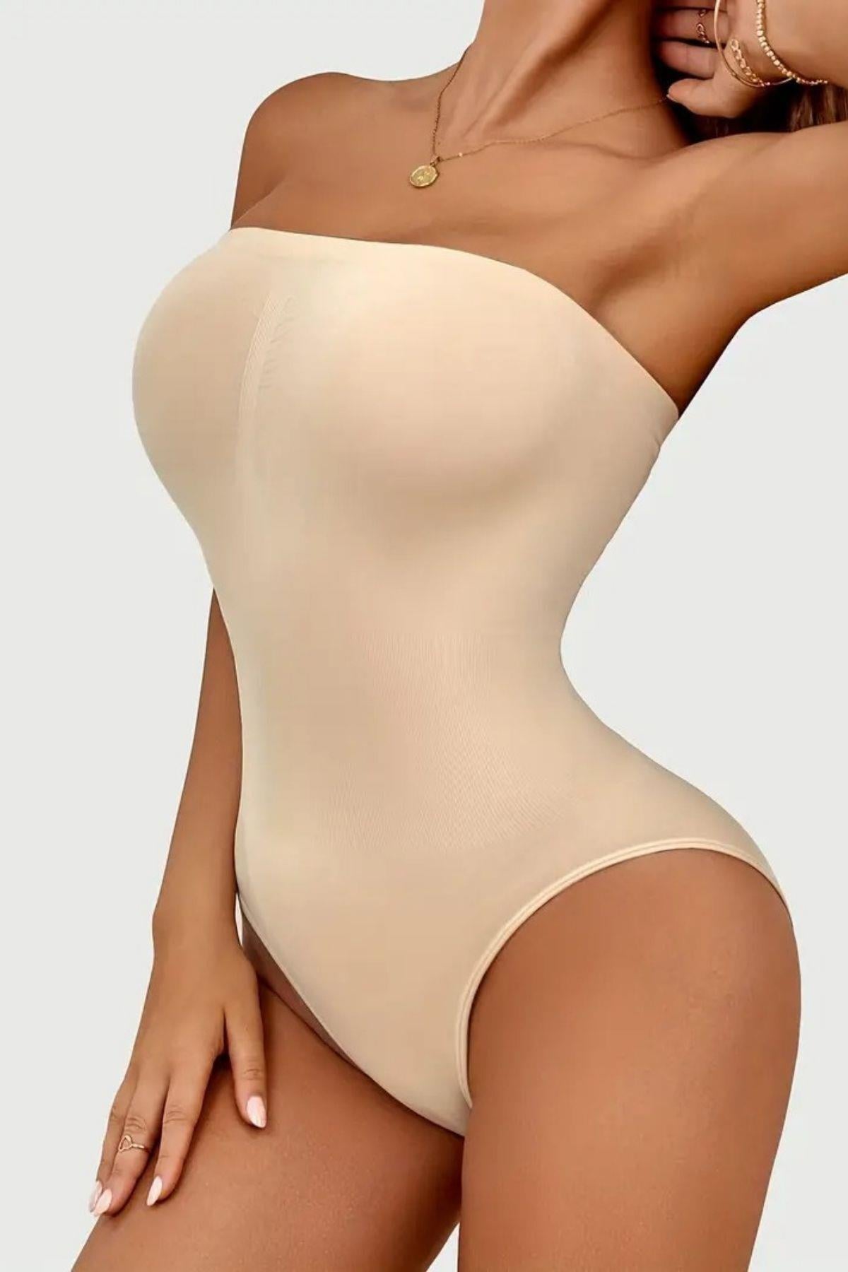 Fossini Model Sıkılaştırıcı Ve Etkili Alttan Çıtçıtlı Askısız Body Ten Renk