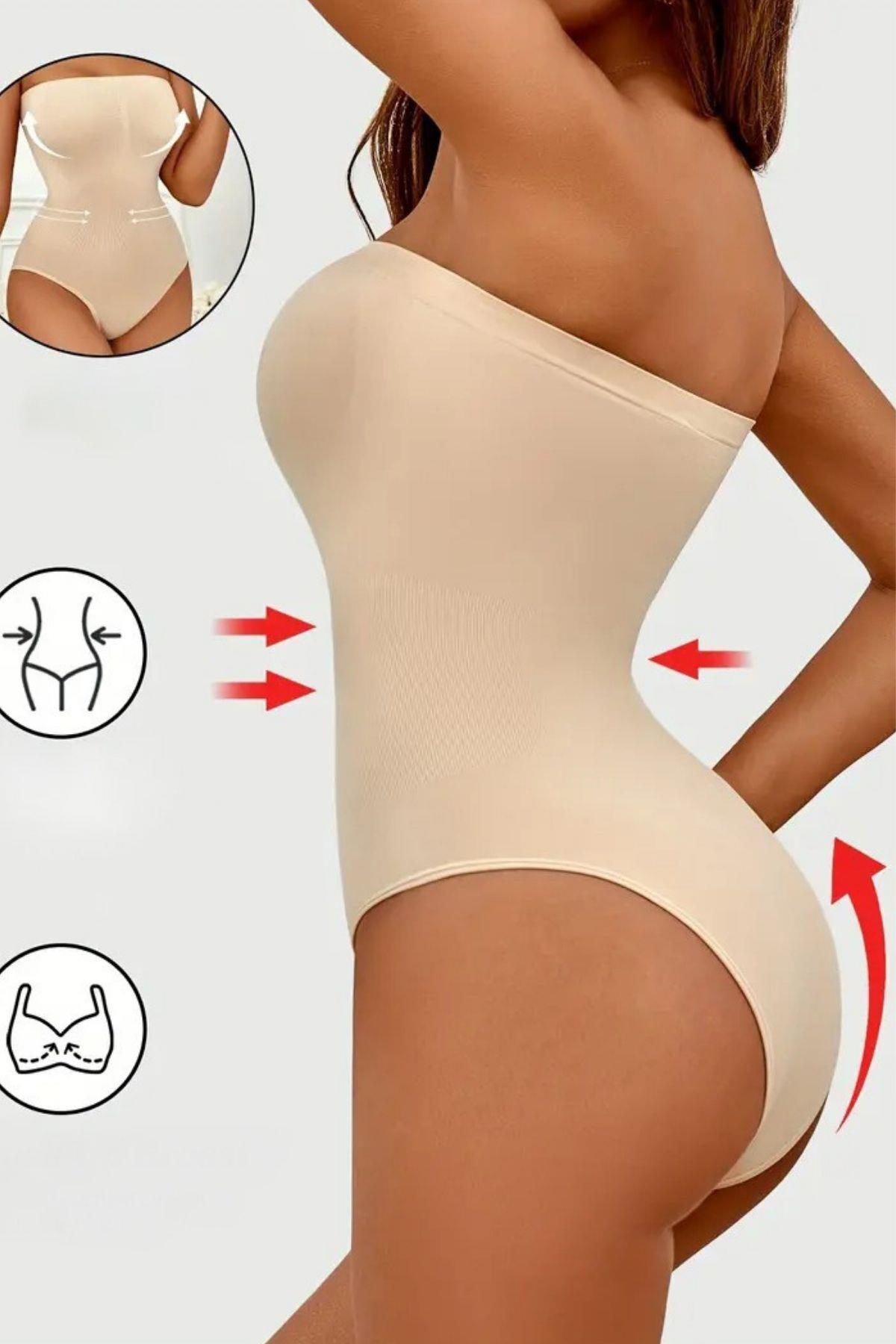Fossini Model Sıkılaştırıcı Ve Etkili Alttan Çıtçıtlı Askısız Body Ten Renk