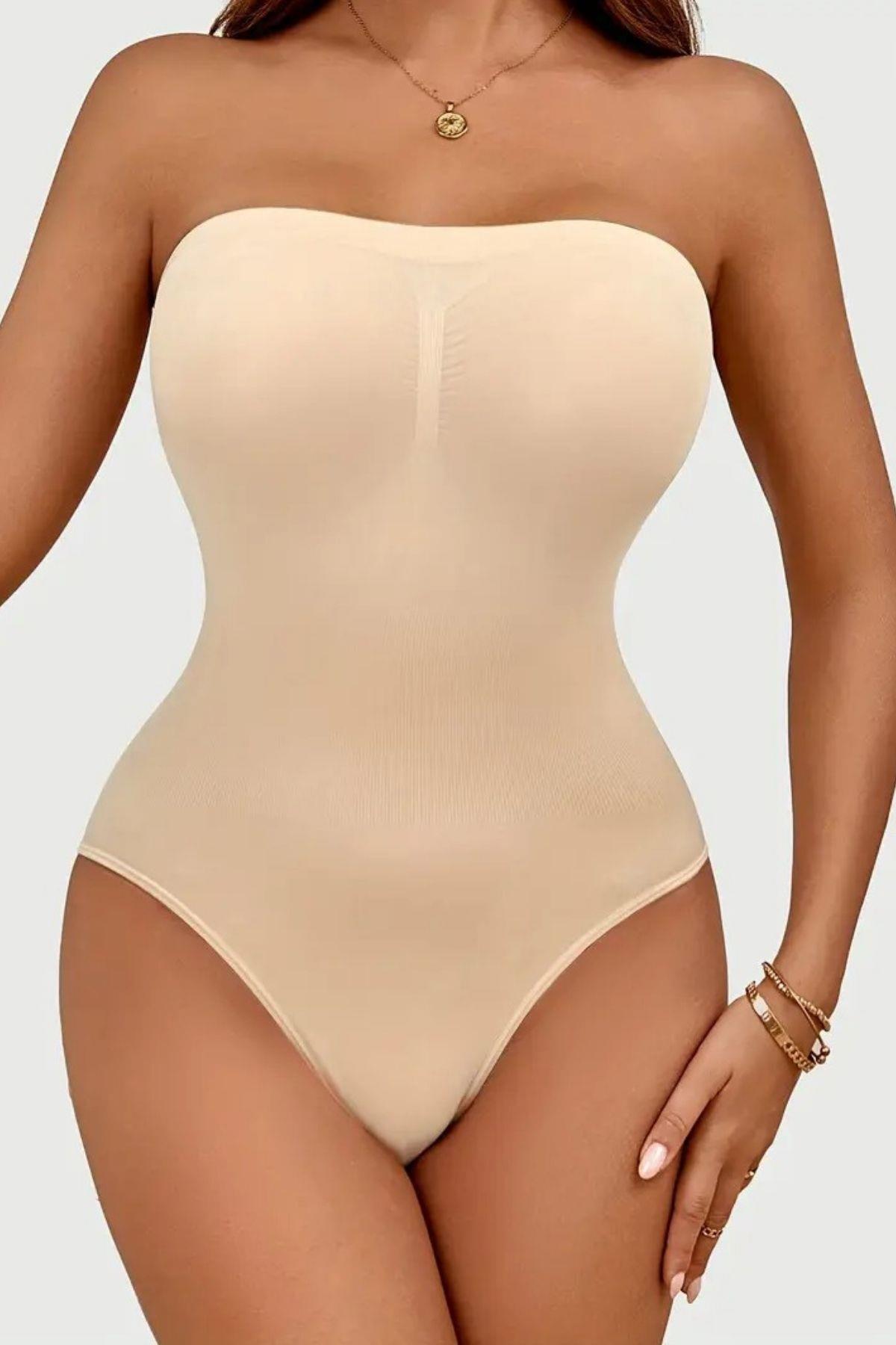 Fossini Model Sıkılaştırıcı Ve Etkili Alttan Çıtçıtlı Askısız Body Ten Renk