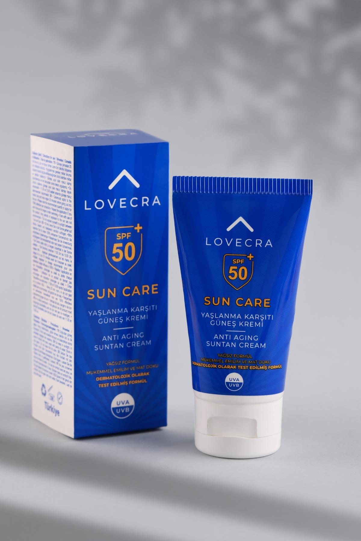 GÜNEŞ KREMİ SPF 50+ Yüksek UVA/UVB Koruma Yağsız Yaşlanma ve Leke Karşıtı Yüz Kremi 50ml