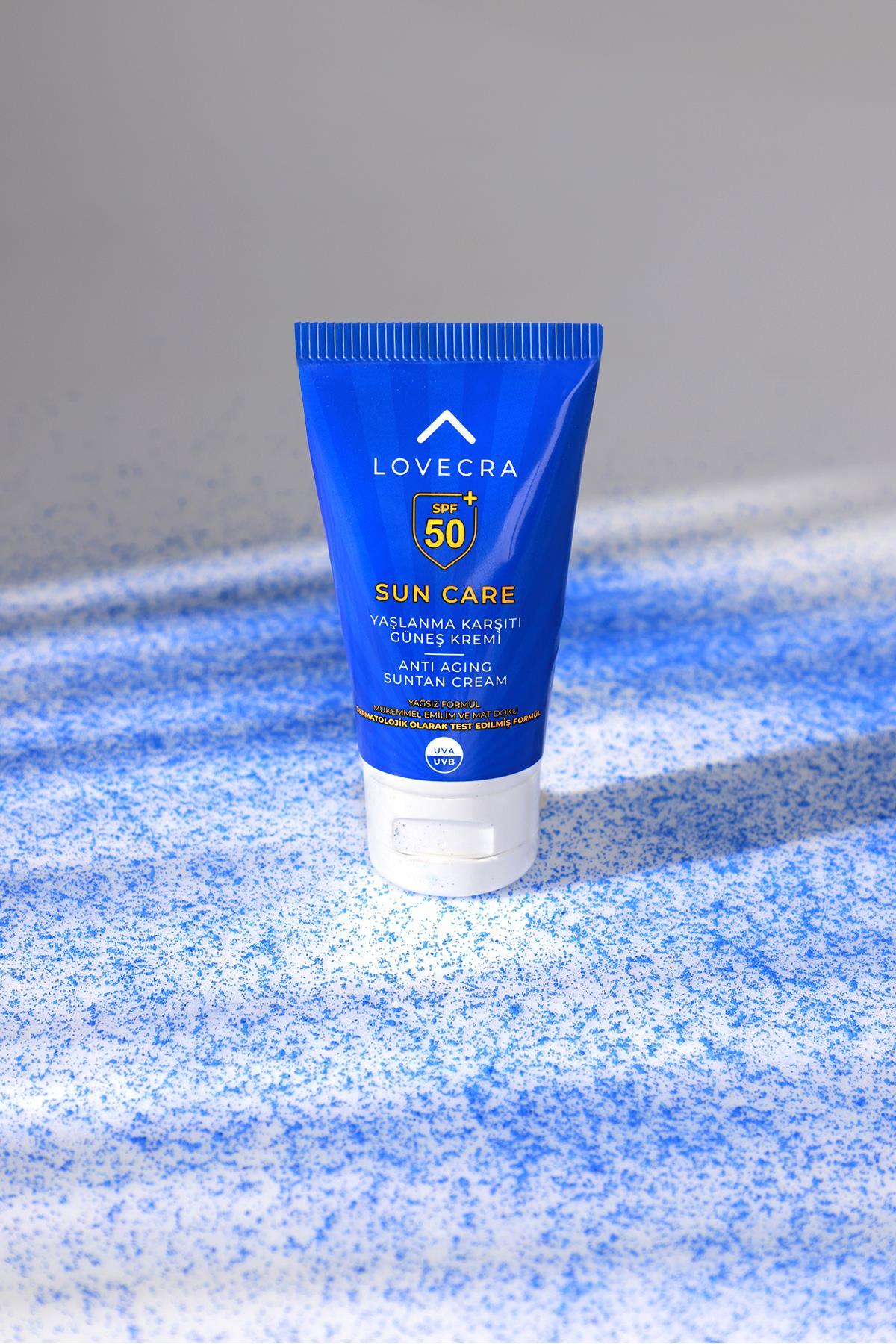 GÜNEŞ KREMİ SPF 50+ Yüksek UVA/UVB Koruma Yağsız Yaşlanma ve Leke Karşıtı Yüz Kremi 50ml
