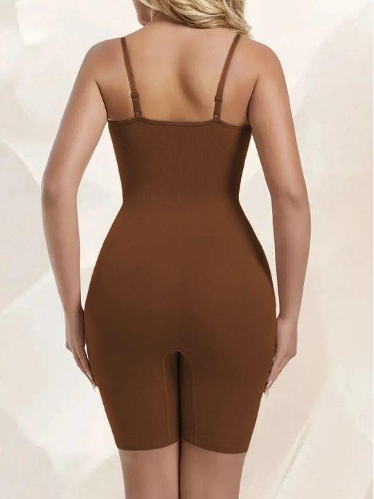 Larix Model Extra Toparlayıcı Extra Sıkılaştırıcı Tam Boy Tulum Korse Kahve Renk