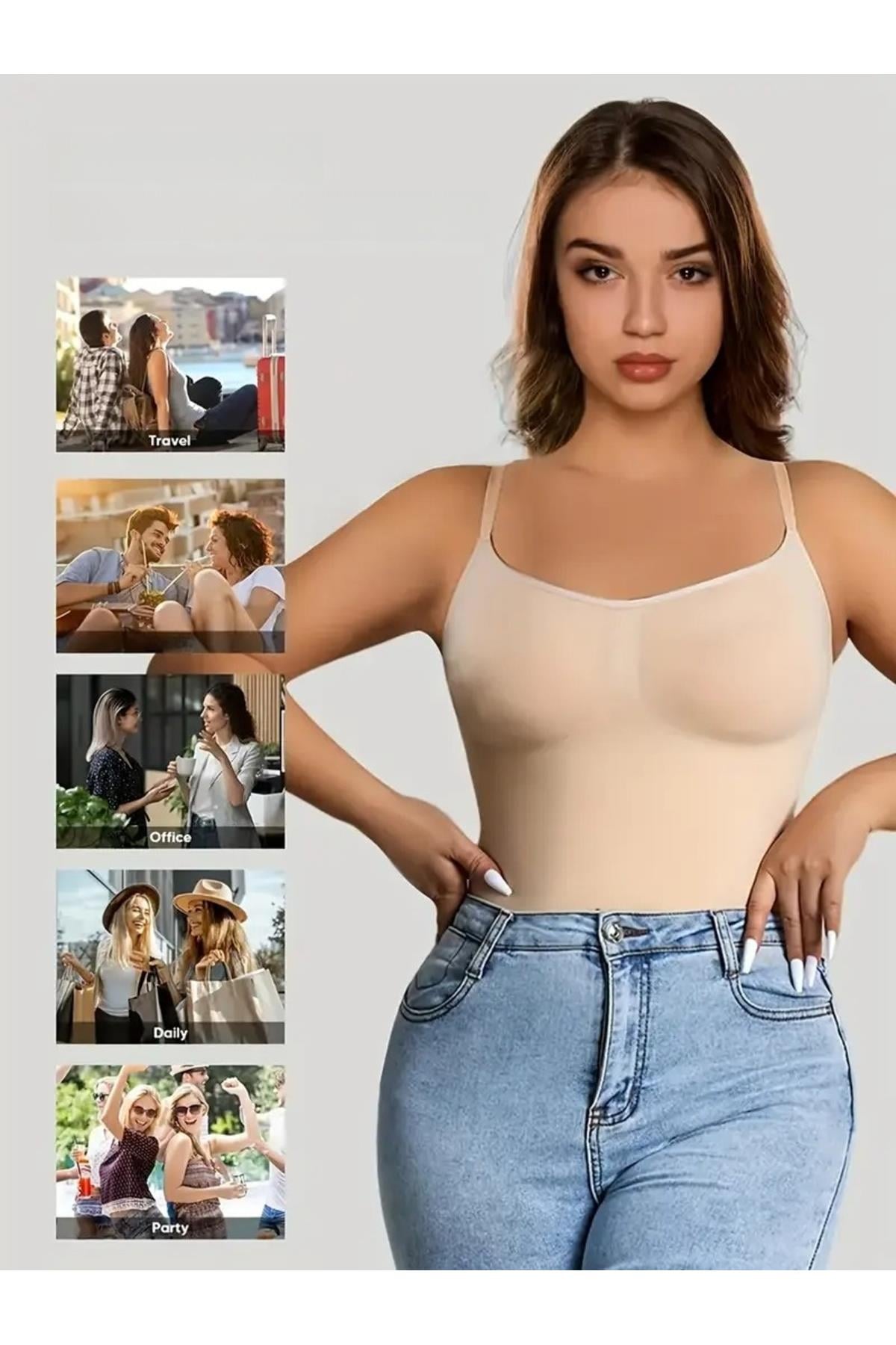 Larix Model Extra Toparlayıcı Extra Sıkılaştırıcı Tam Boy Tulum Korse Ten Renk