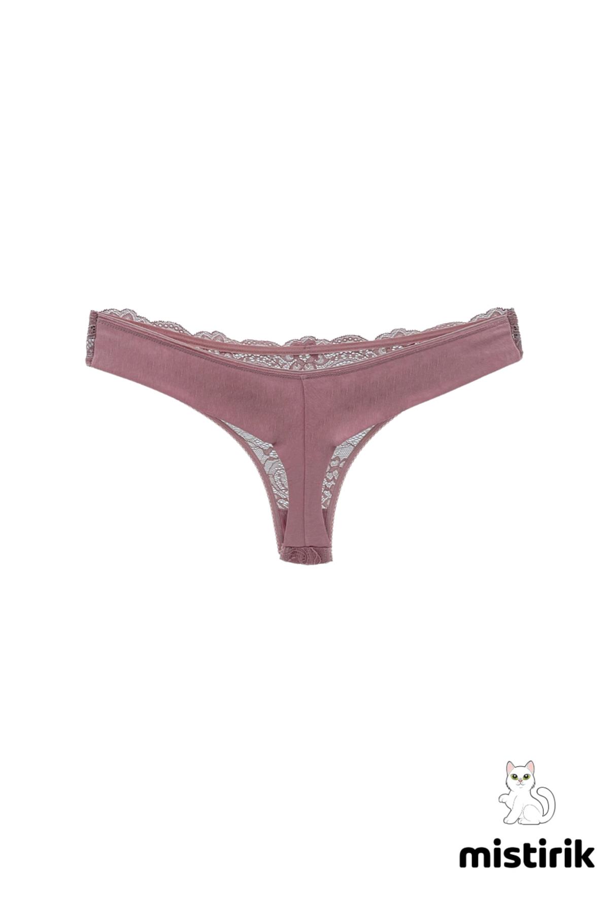 Masara Model Tanga Desenli Ve Esnek Spor Külot Pastel Pembe Renk