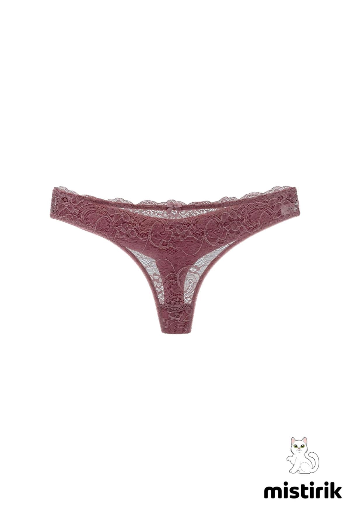 Masara Model Tanga Desenli Ve Esnek Spor Külot Pastel Pembe Renk
