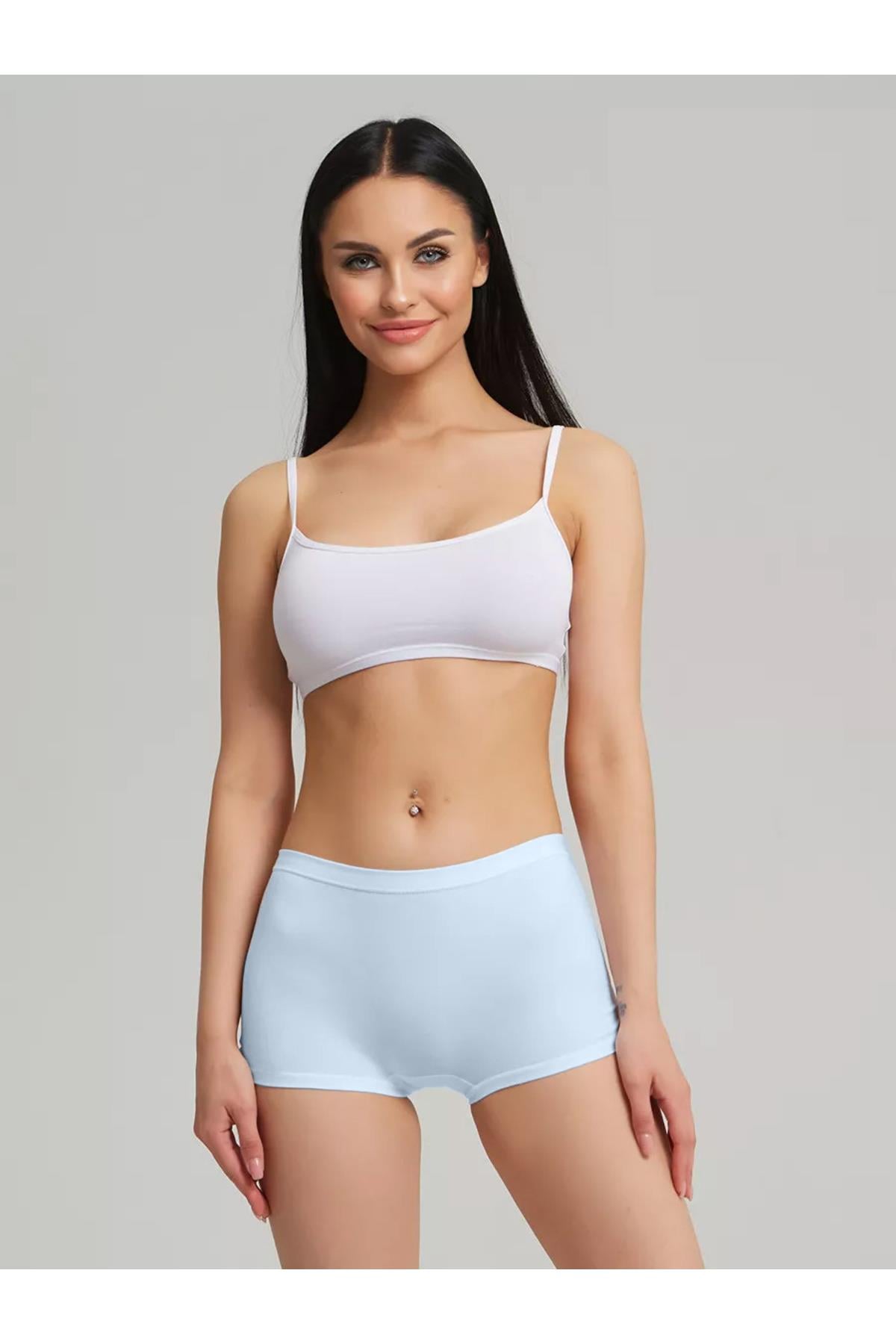 Moncorno Model Cool & Comfort Toparlayıcı İz Yapmayan Seamless Örme Boxer Açık Mavi Renk