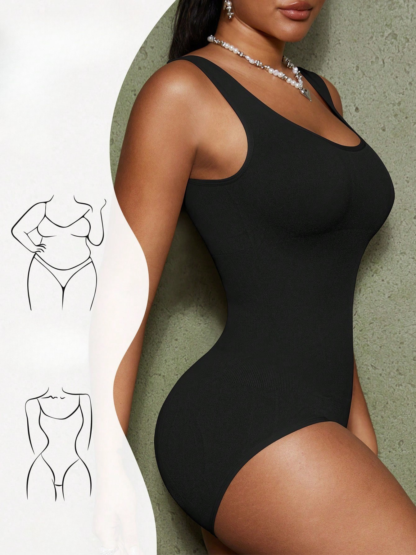 Morcia Model Alttan Çıtçıtlı Sıkılaştırıcı Örme Kumaşlı Düz Toparlayıcı Body Siyah Renk