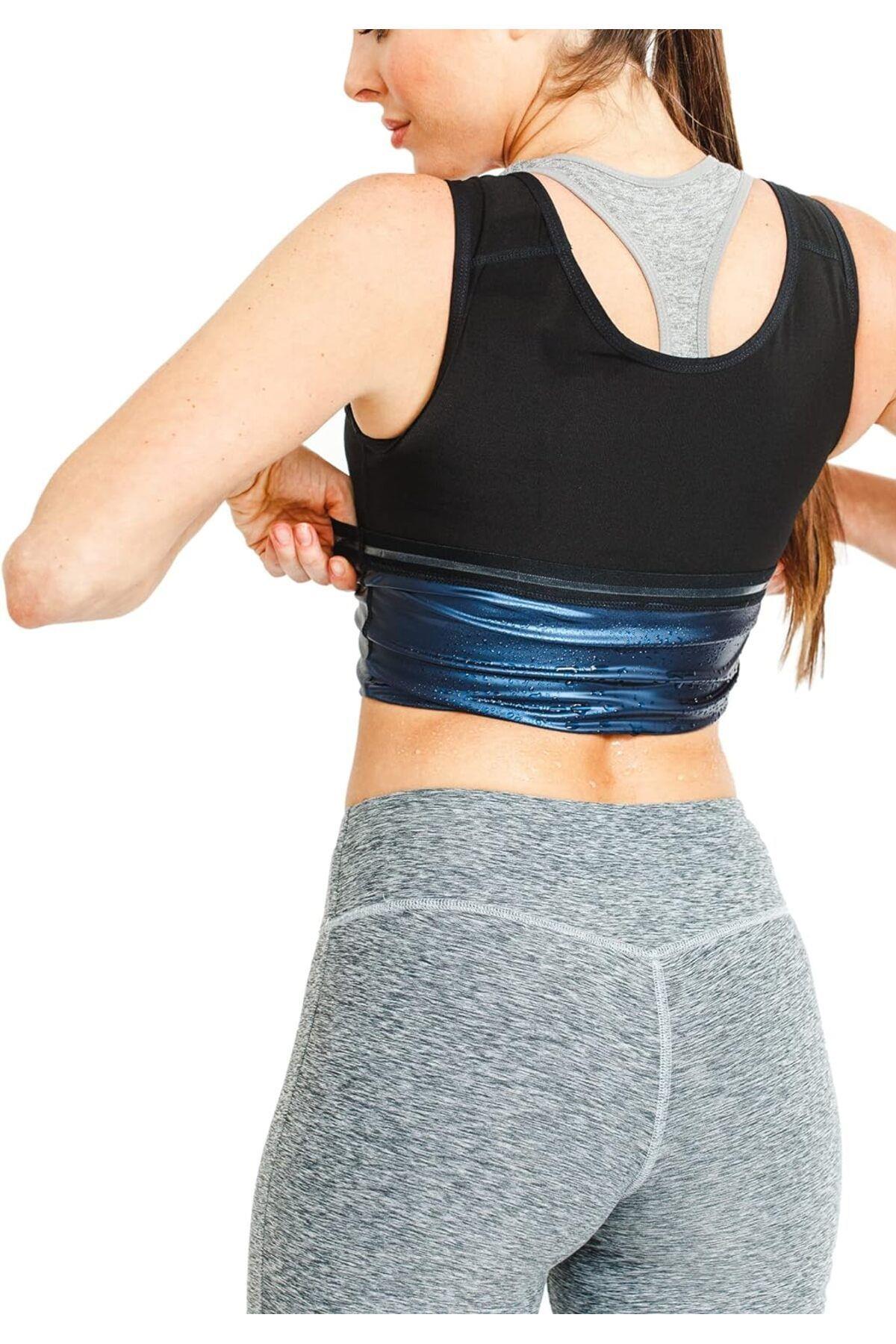 Nodiko Model Unisex Termal Sauna Atlet Yağ Yakımınıza Zayıflamanıza Yardımcı Korse Siyah Renk