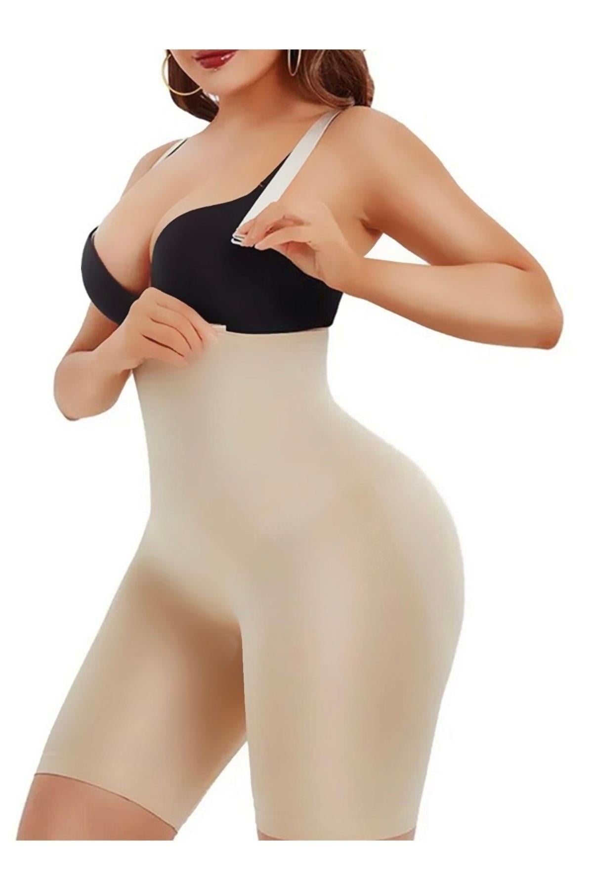 Pagliye Model Lazer Kesim İz Yapmayan Askılı Şort Toparlayıcı Korse Ten Renk