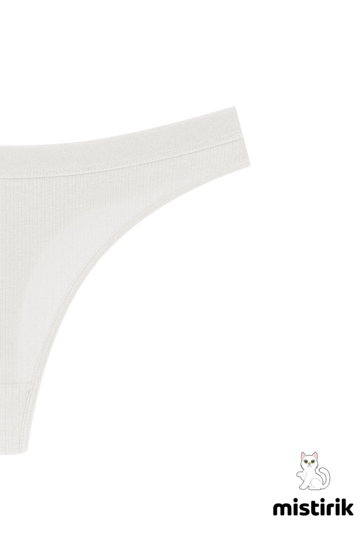 Paulo Model Fitilli Tanga Slip Iz Belli Etmez Külot Ekru Renk