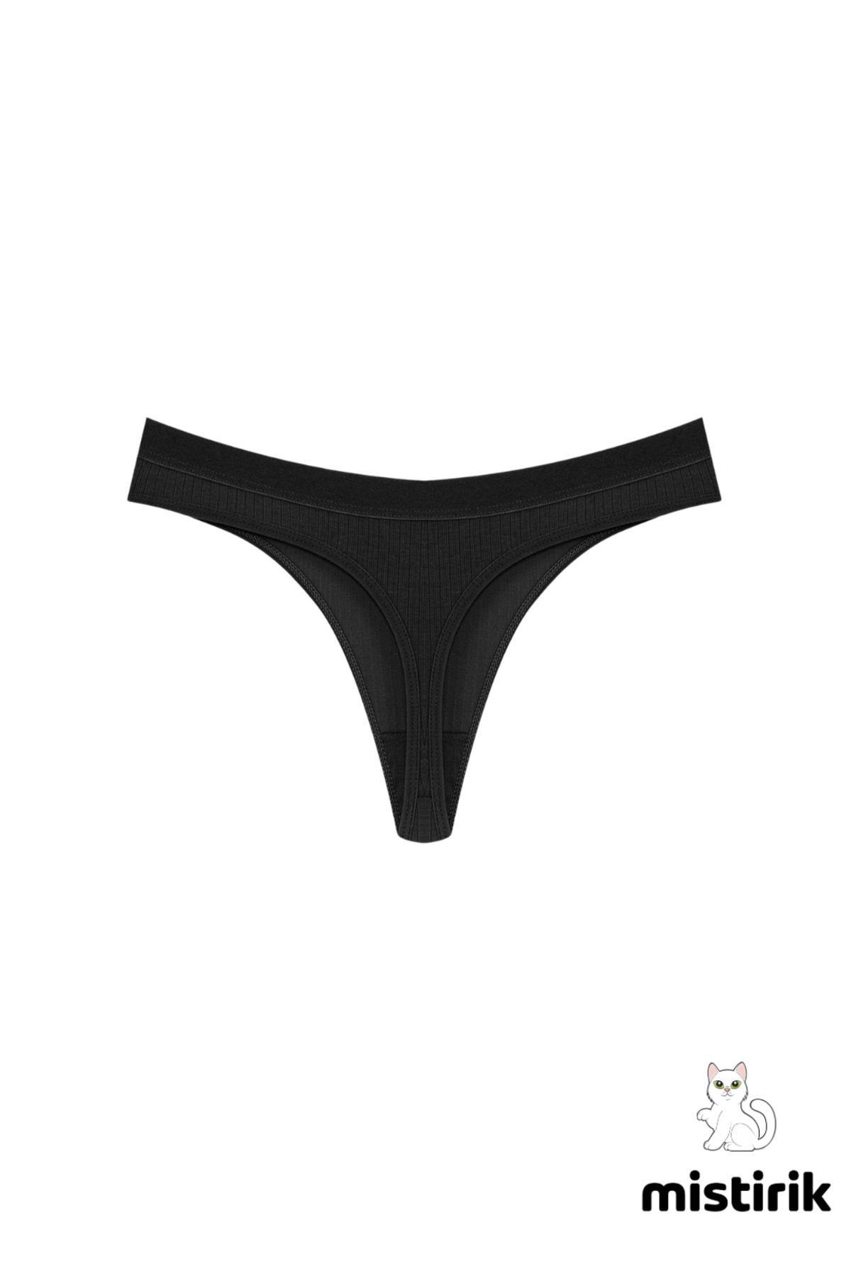 Paulo Model Fitilli Tanga Slip Iz Belli Etmez Külot Siyah Renk