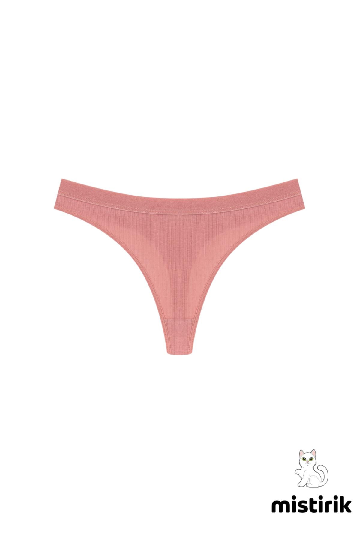 Paulo Model Fitilli Tanga Slip Iz Belli Etmez Külot Pastel Pembe Renk