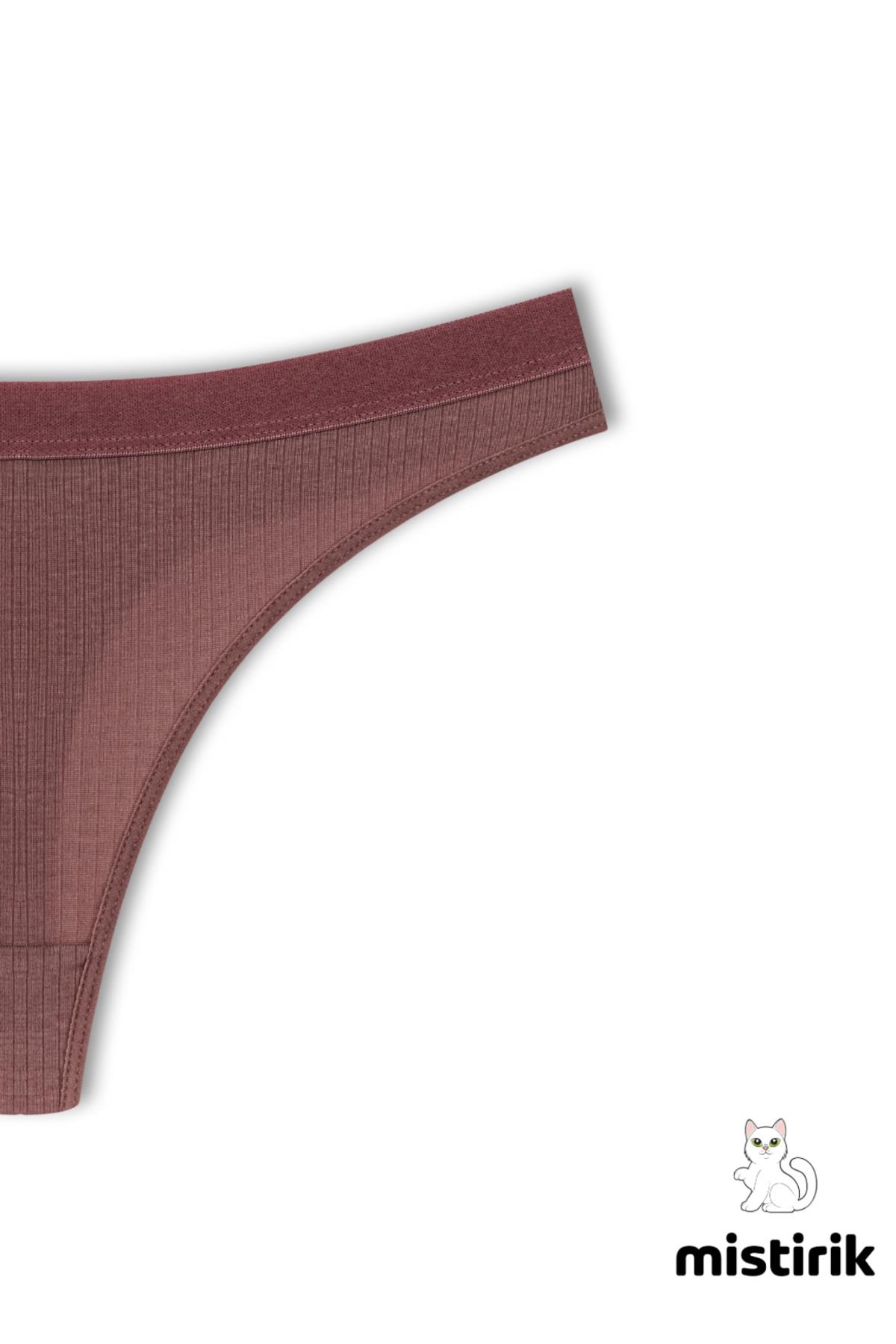Paulo Model Fitilli Tanga Slip Iz Belli Etmez Külot Mürdüm Renk