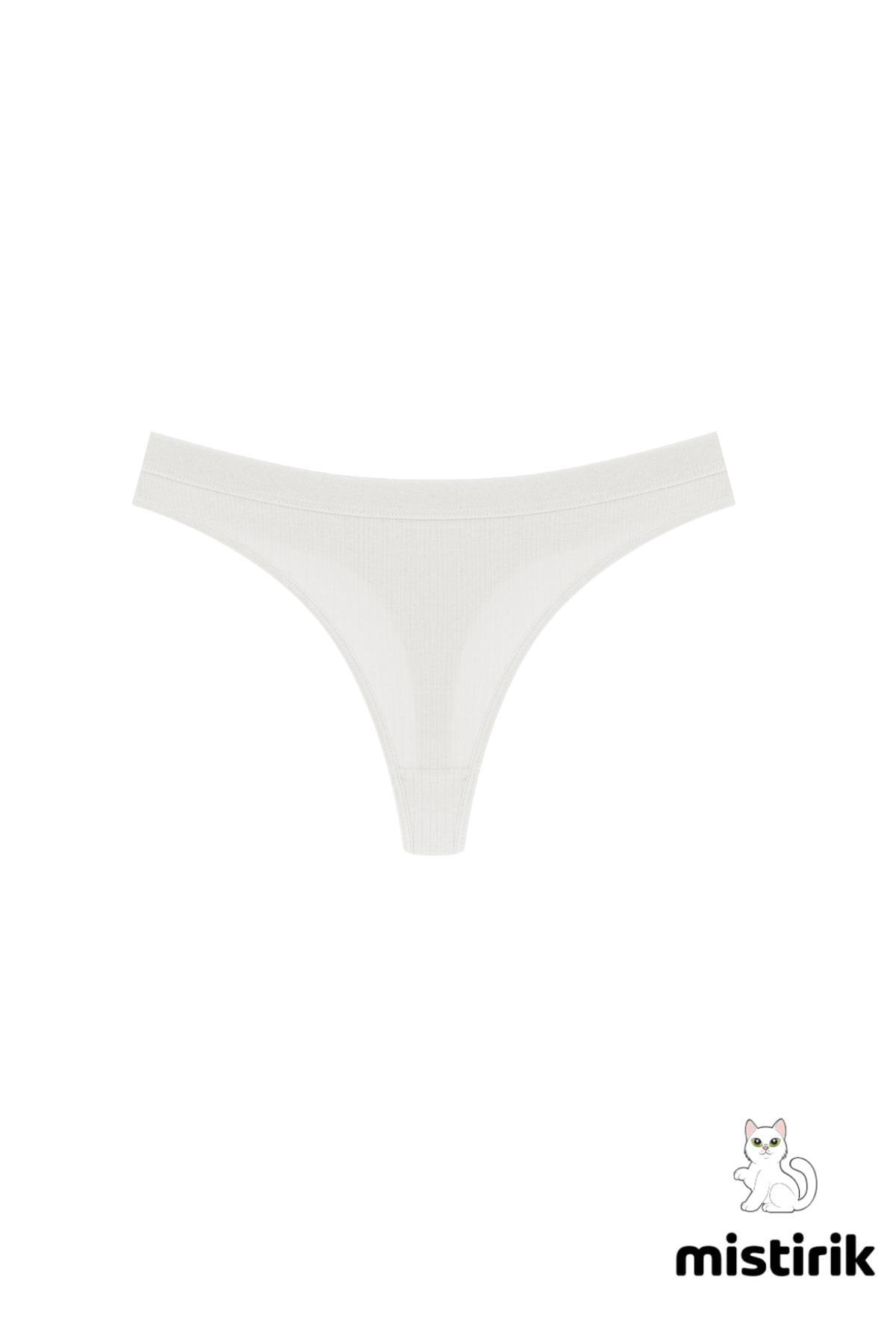 Paulo Model Fitilli Tanga Slip Iz Belli Etmez Külot Ekru Renk