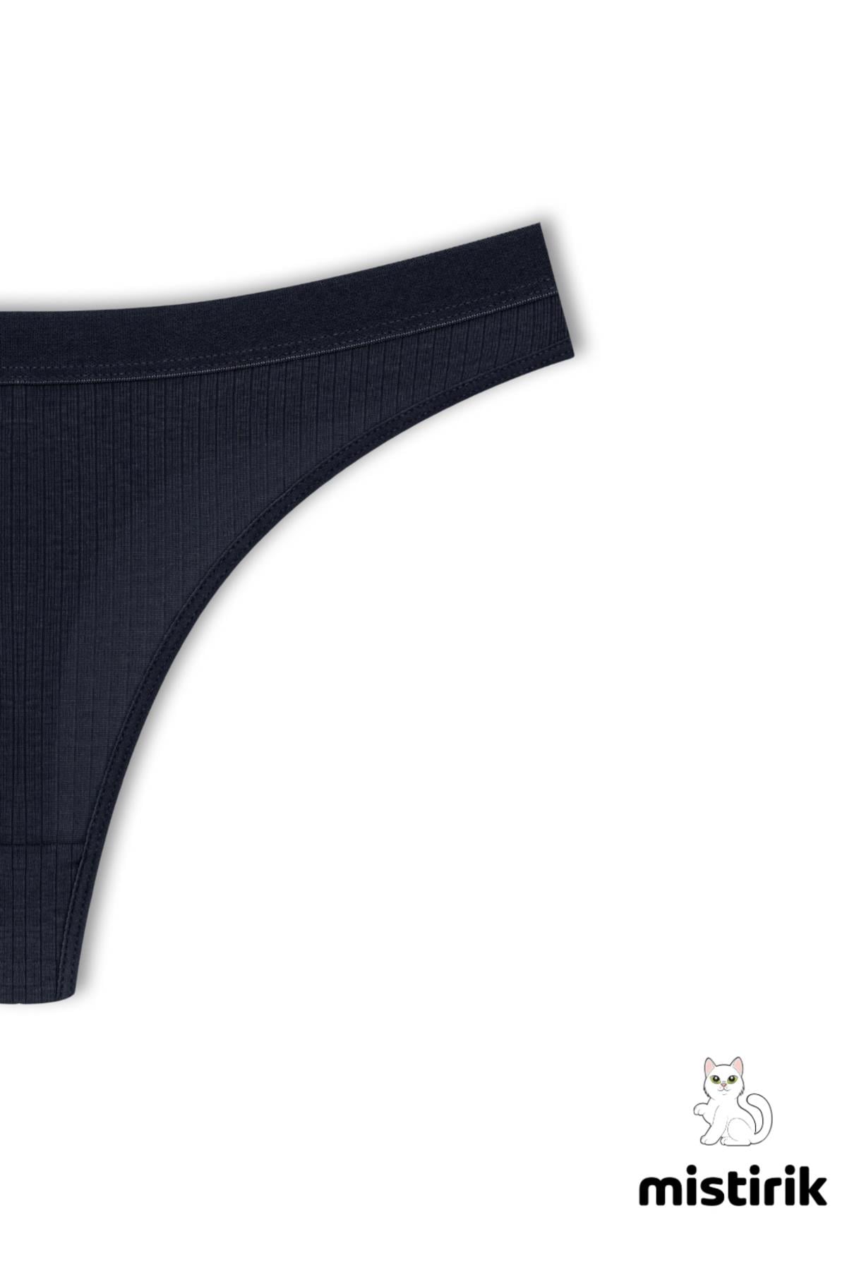 Paulo Model Fitilli Tanga Slip Iz Belli Etmez Külot Lacivert Renk