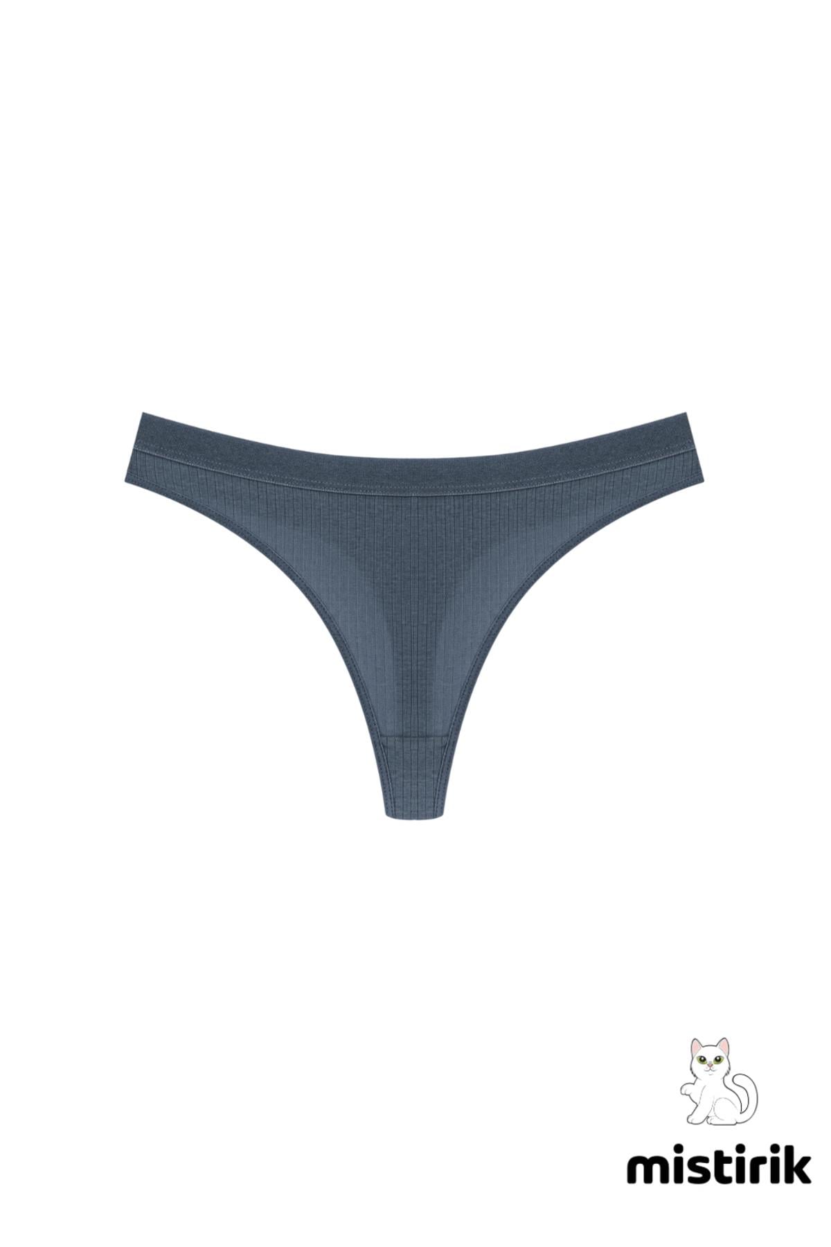 Paulo Model Fitilli Tanga Slip Iz Belli Etmez Külot Mavi Renk