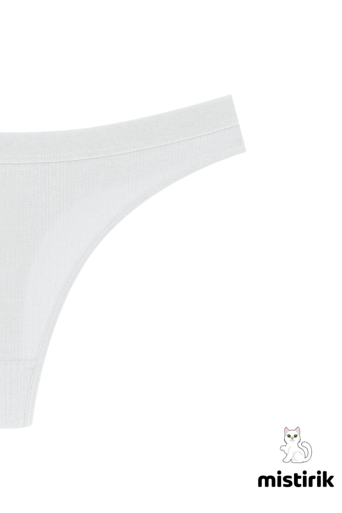 Paulo Model Fitilli Tanga Slip Iz Belli Etmez Külot Beyaz Renk