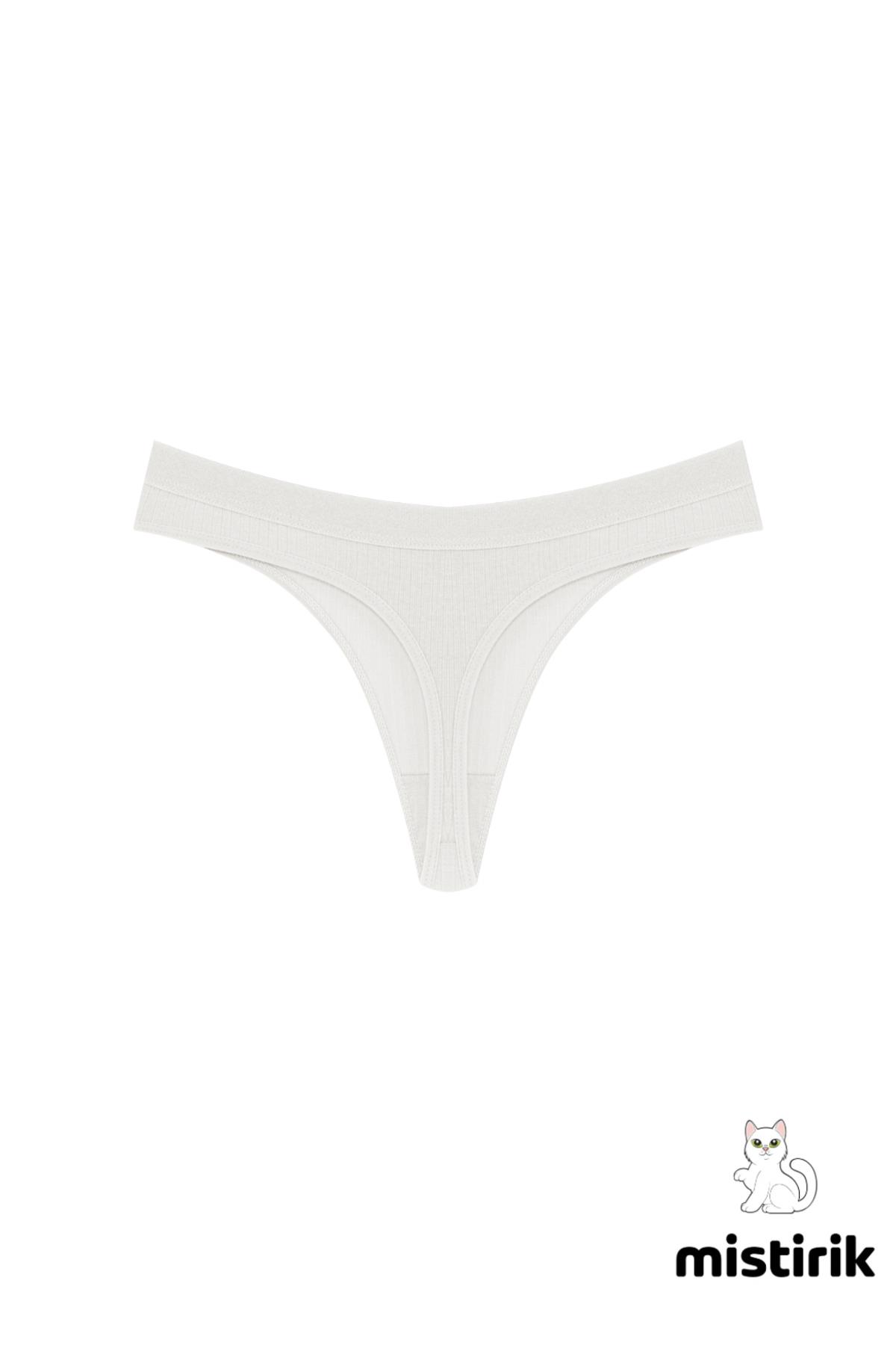 Paulo Model Fitilli Tanga Slip Iz Belli Etmez Külot Ekru Renk