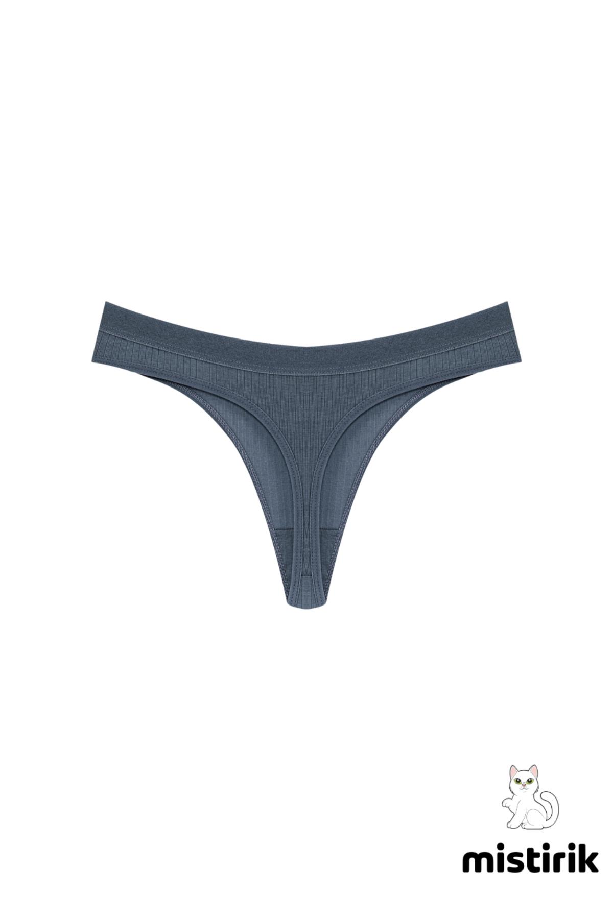 Paulo Model Fitilli Tanga Slip Iz Belli Etmez Külot Mavi Renk