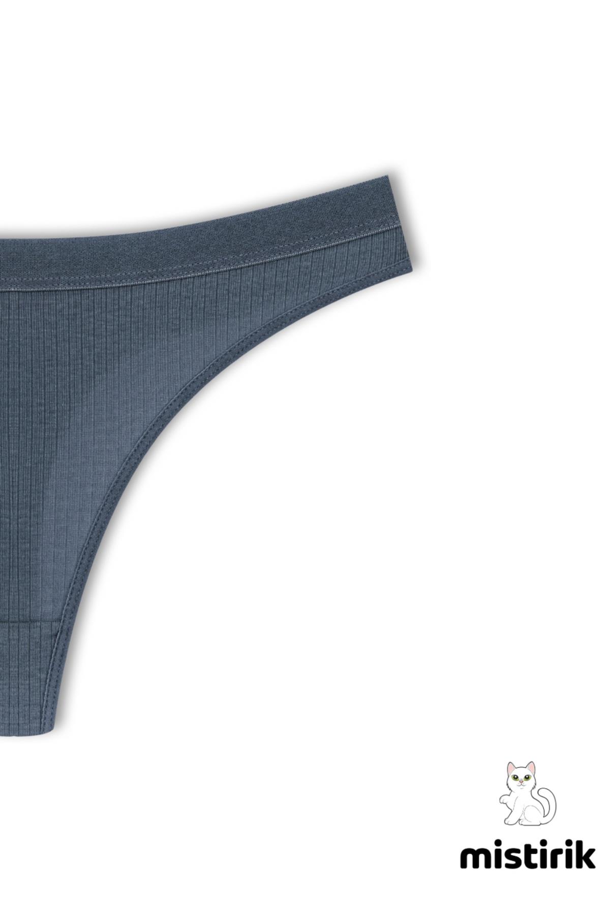Paulo Model Fitilli Tanga Slip Iz Belli Etmez Külot Mavi Renk