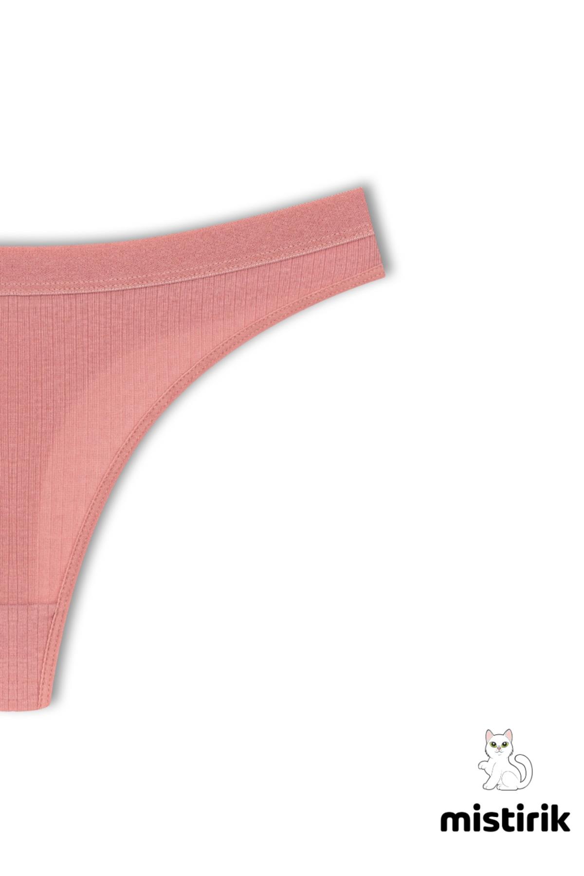 Paulo Model Fitilli Tanga Slip Iz Belli Etmez Külot Pastel Pembe Renk