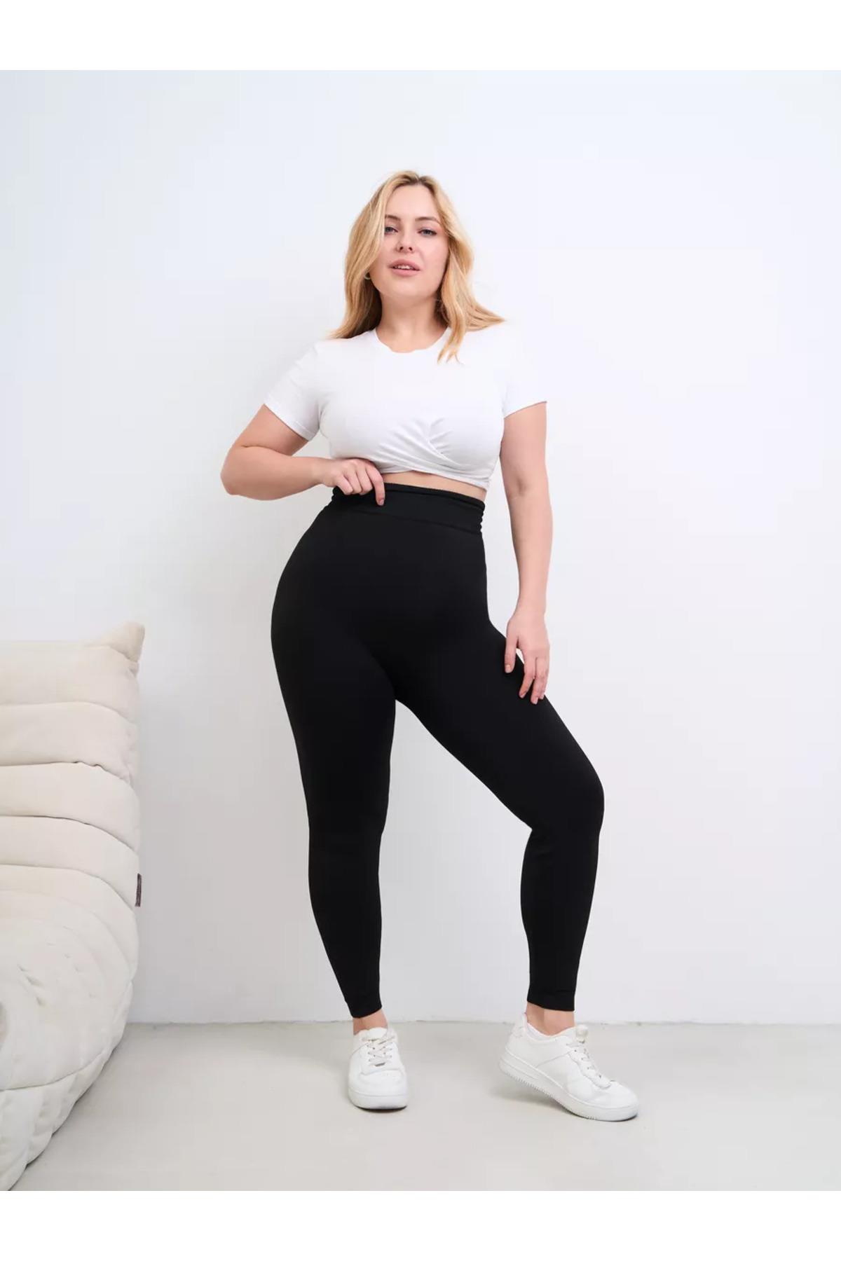 Pezzoli Model İçi Pelüşlü Kışlık Esnek Tayt Seamless Model Siyah Renk