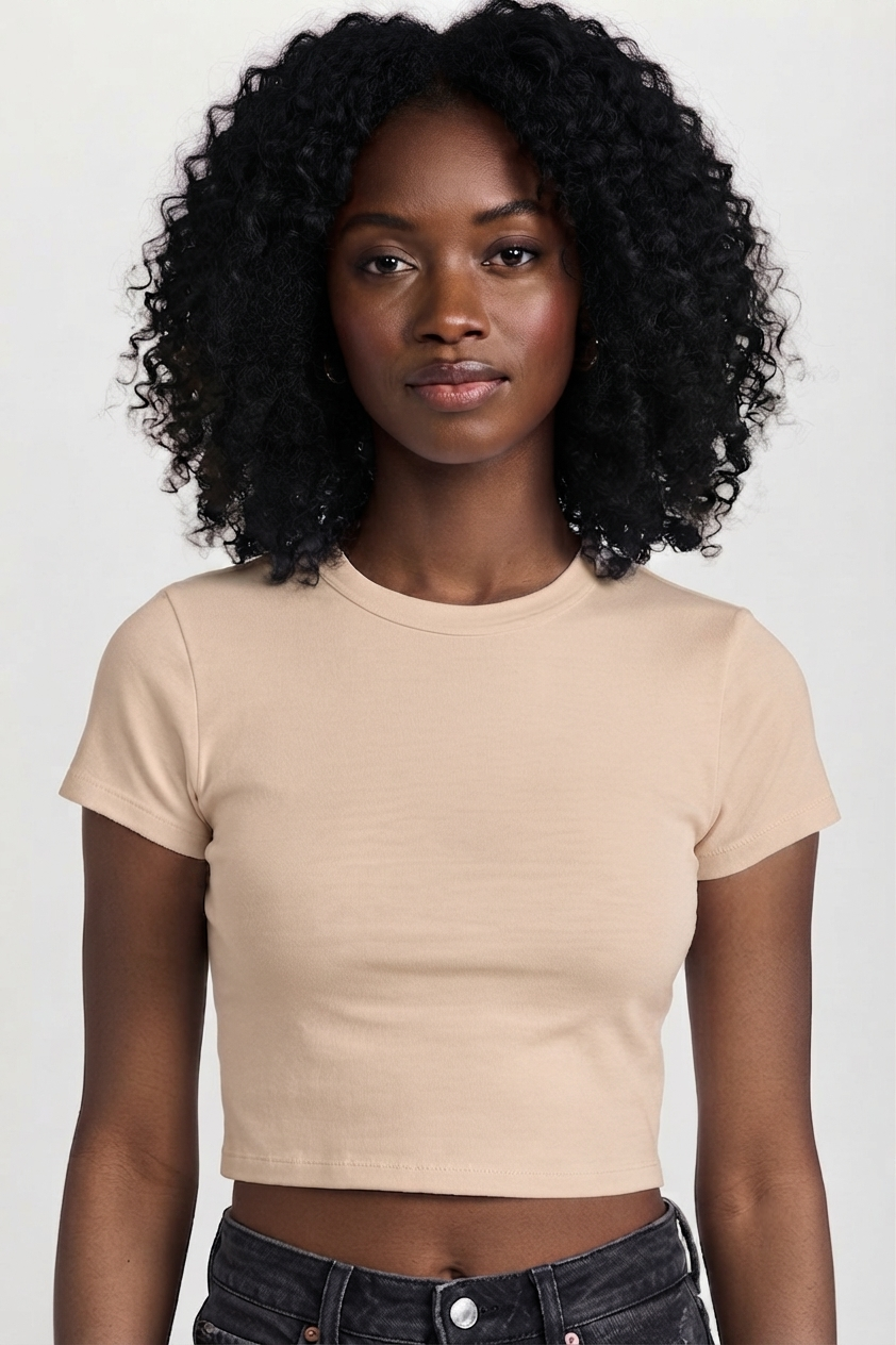 Pomonte Model Body Pamuklu Esnek Kumaşlı Kısa Kollu Basic Comfort Crop Ten Renk
