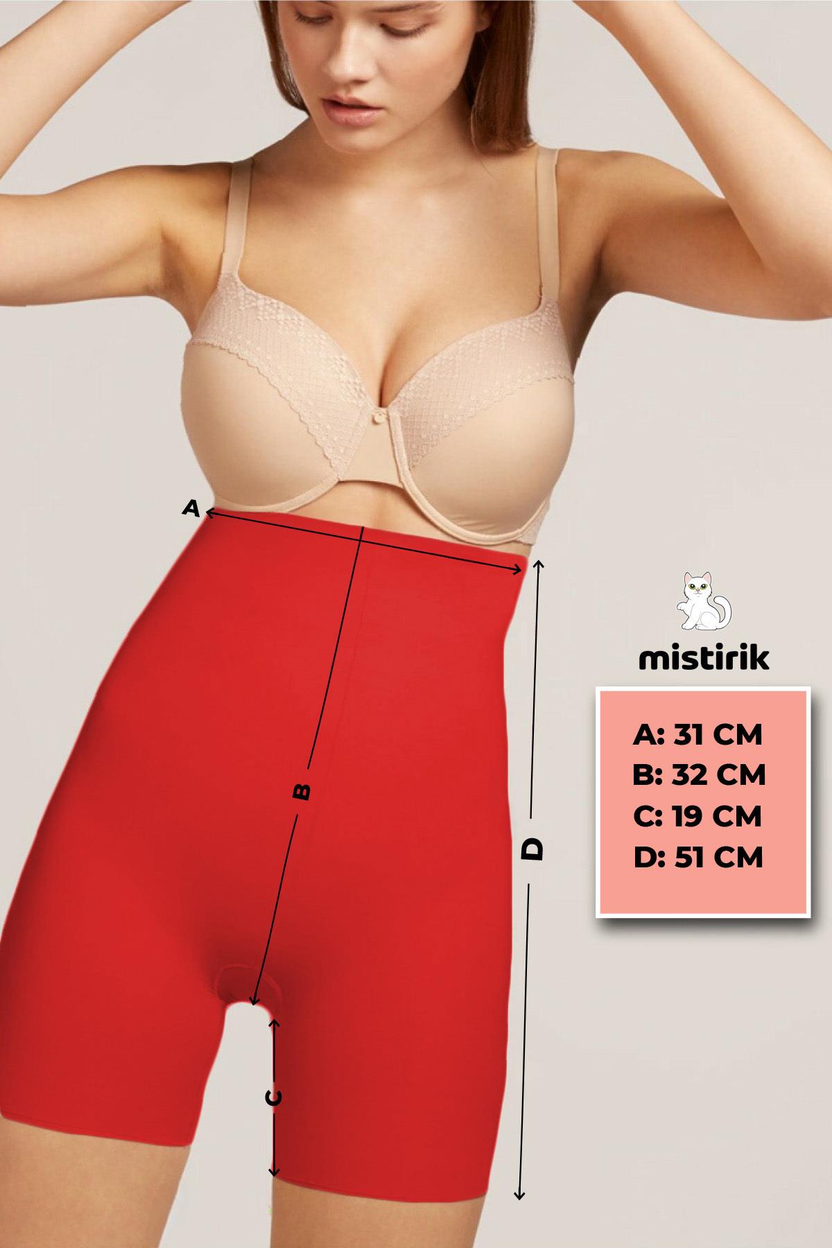 Porfy Model Etkili Lazer Kesim Paçalı Iz Yapmaz Şort Korse Kırmızı Renk