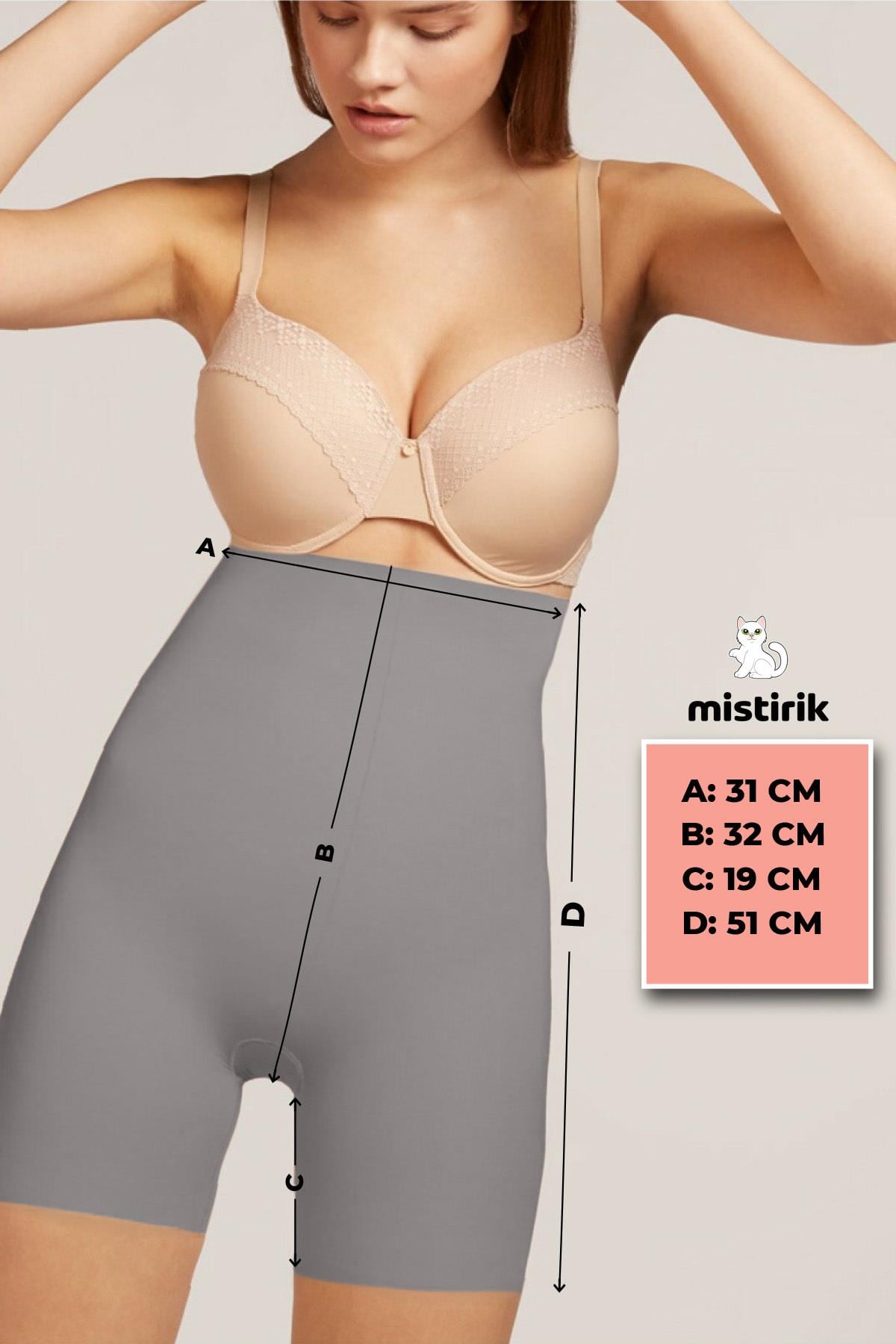 Porfy Model Etkili Lazer Kesim Paçalı Iz Yapmaz Şort Korse Gri Renk