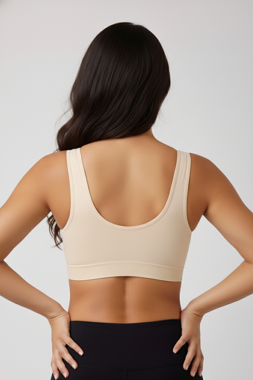Rosella Model Kalın Askılı Extra Sıkılaştırıcı Pedsiz Spor Sütyeni Ten Renk