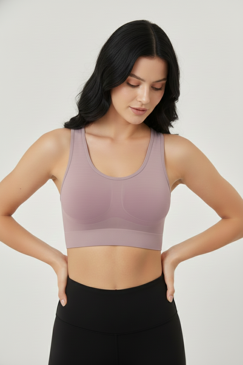 Rosella Model Kalın Askılı Extra Sıkılaştırıcı Pedsiz Spor Sütyeni Gül Kurusu RenK