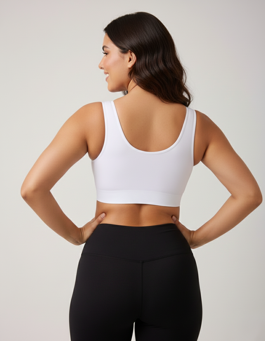 Rosella Model Kalın Askılı Extra Sıkılaştırıcı Pedsiz Spor Sütyeni Beyaz Renk