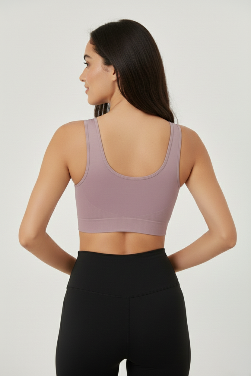 Rosella Model Kalın Askılı Extra Sıkılaştırıcı Pedsiz Spor Sütyeni Gül Kurusu RenK