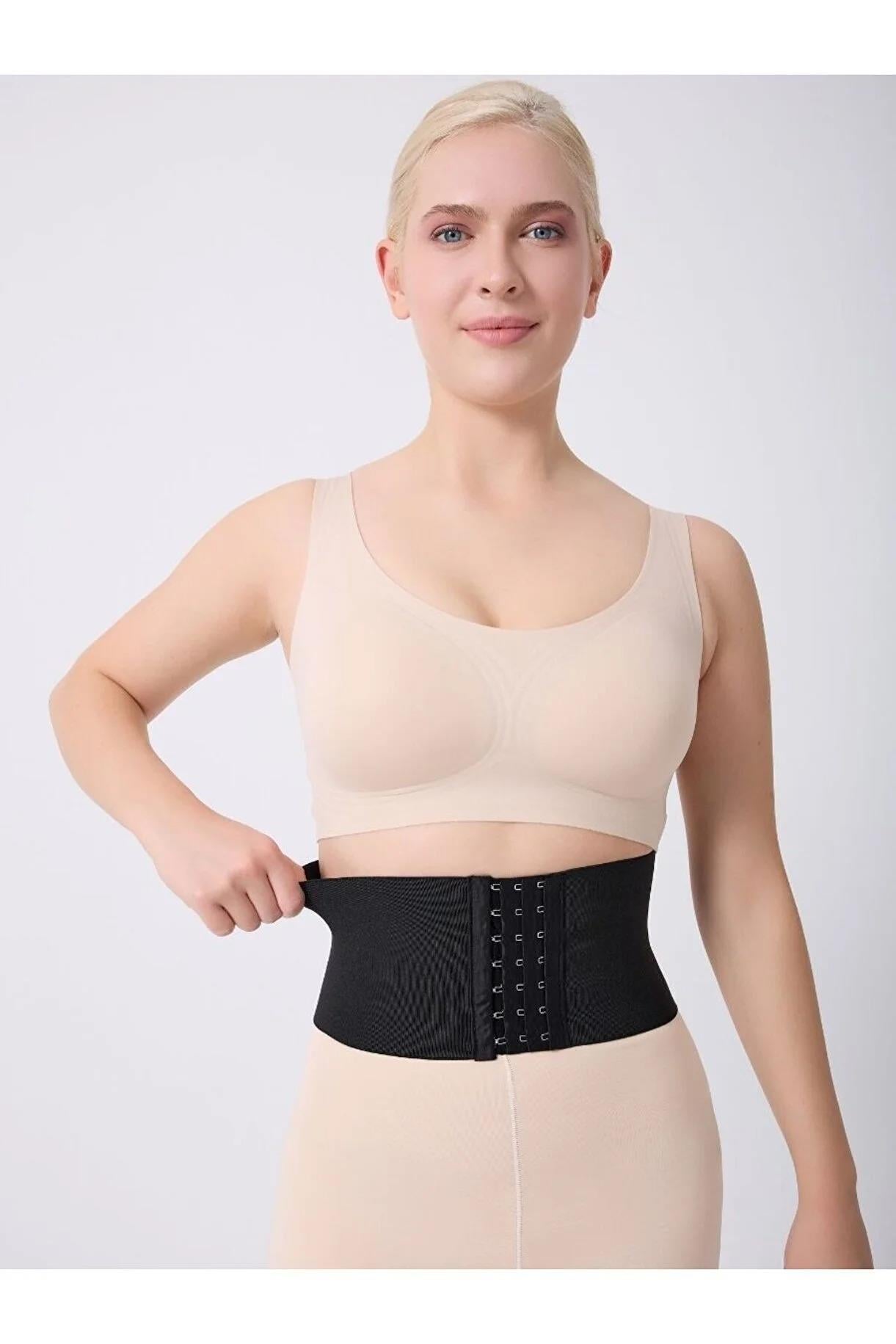 Serone Kısa Model Beli Saran Karın Ve Göbek Toparlayıcı Esnek Korse Siyah Renk
