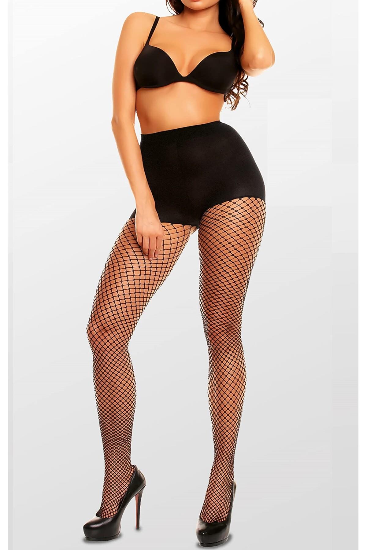 Sorano Model GENİŞ FİLE Desen Fit Sıkılaştıran Ince Çorap Külotlu Korseli Çorap Siyah Renk