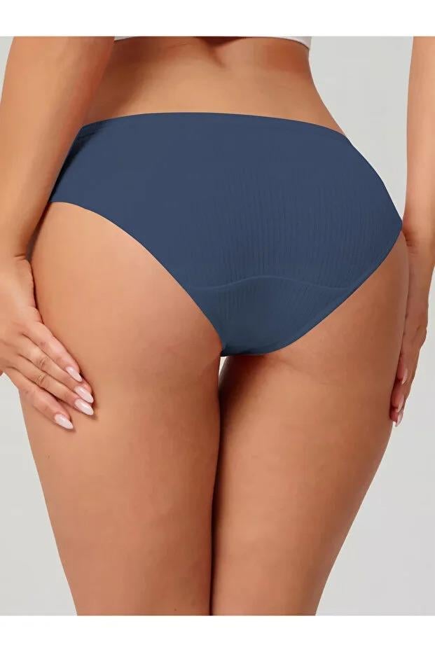 Taranto Model Fitilli Pamuklu Slip Esnek Komforlu Hava Alan Külot Mavi Renk