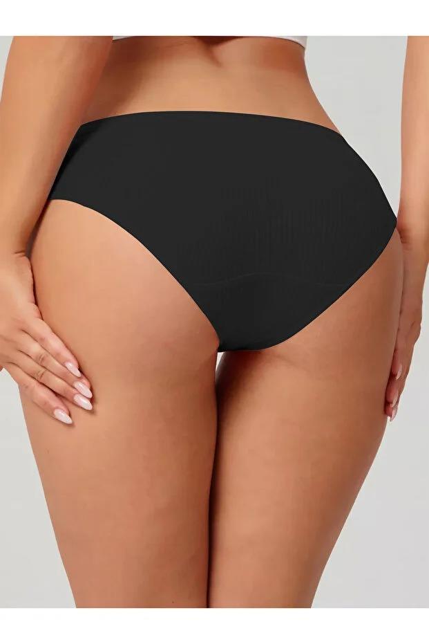 Taranto Model Fitilli Pamuklu Slip Esnek Komforlu Hava Alan Külot Siyah Renk