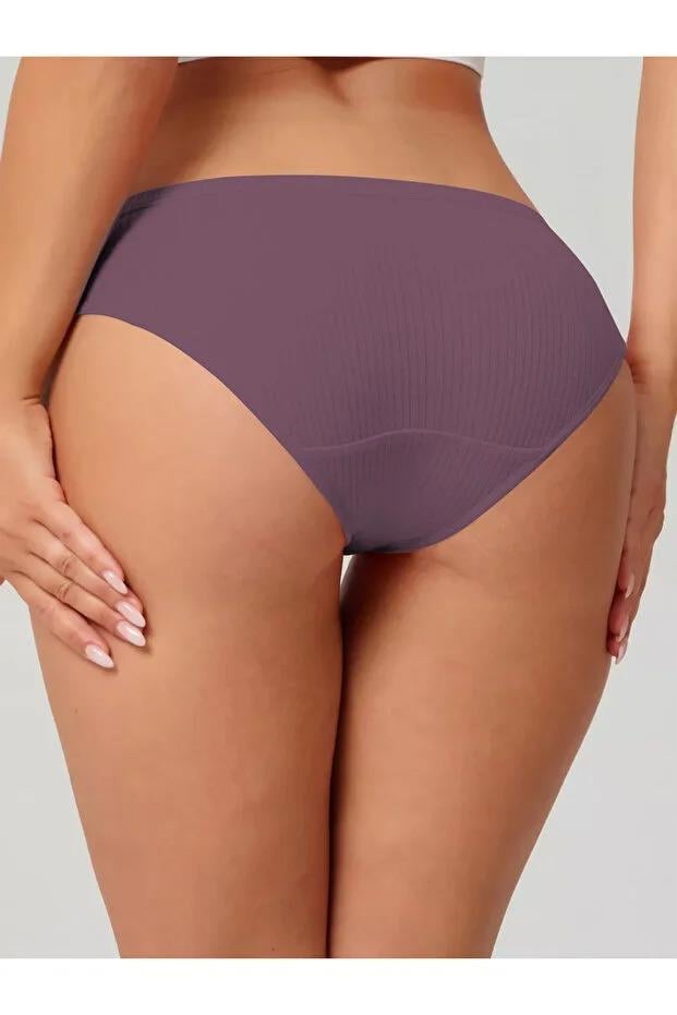 Taranto Model Fitilli Pamuklu Slip Esnek Komforlu Hava Alan Külot Mor Renk