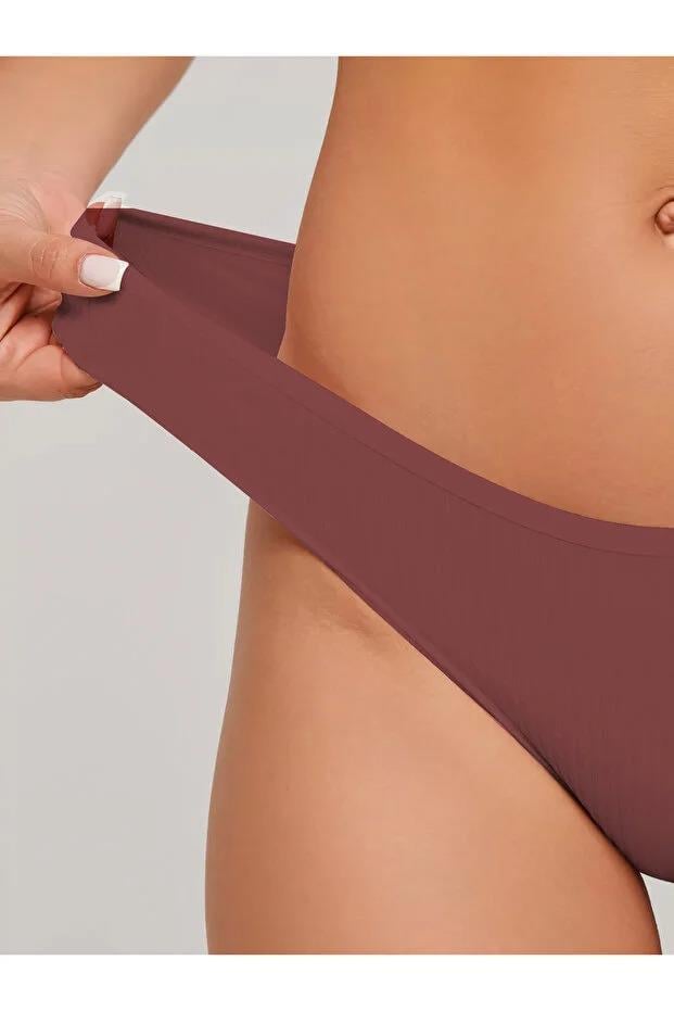 Taranto Model Fitilli Pamuklu Slip Esnek Komforlu Hava Alan Külot Mürdüm Renk