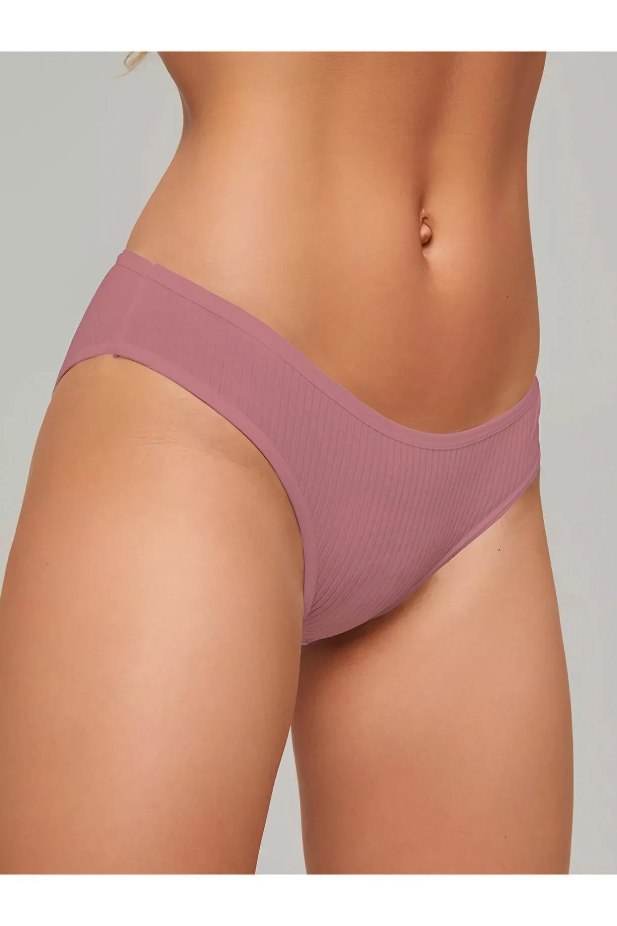 Taranto Model Fitilli Pamuklu Slip Esnek Komforlu Hava Alan Külot Pastel Pembe Renk