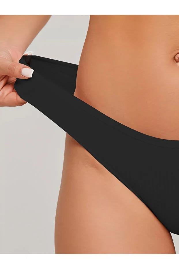 Taranto Model Fitilli Pamuklu Slip Esnek Komforlu Hava Alan Külot Siyah Renk