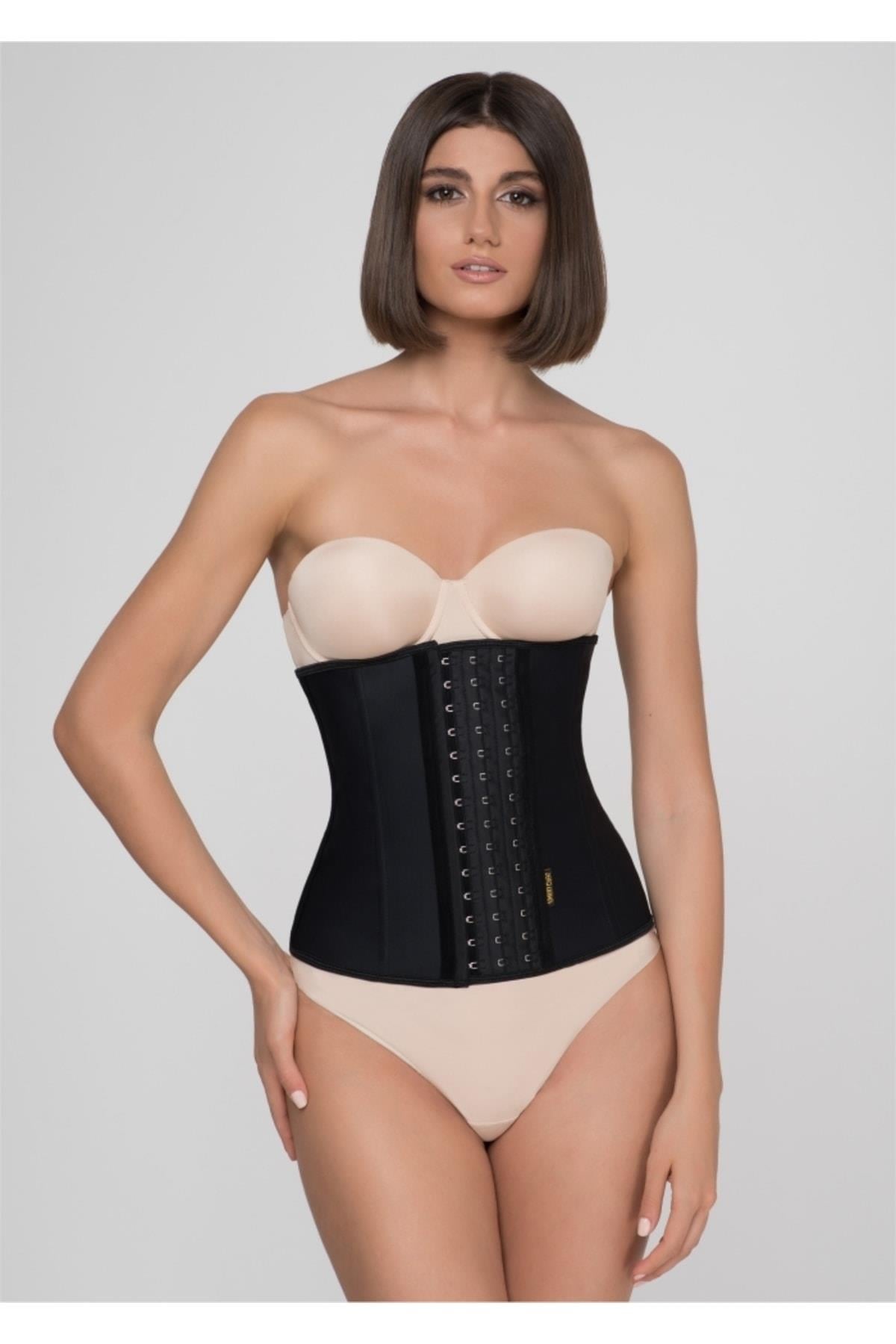 Tvigoso Model 4 Agraflı Kopçalı Sıkılaştırıcı 3 Bölge Etkili Toparlayan Askısız Latex Siyah Renk