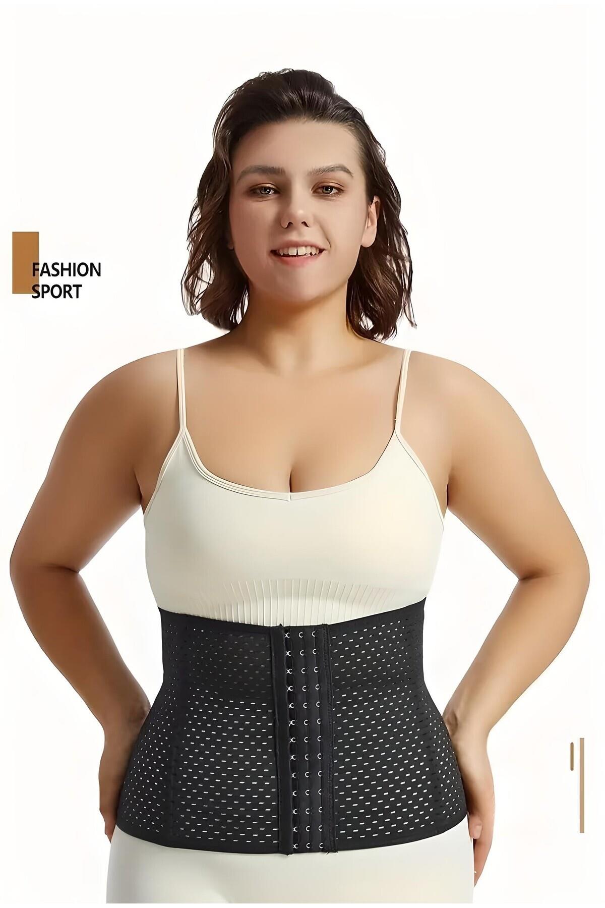 Ulyana Model 5 Bölge Etkili Hava Alabilen Latex Korse Siyah Renk