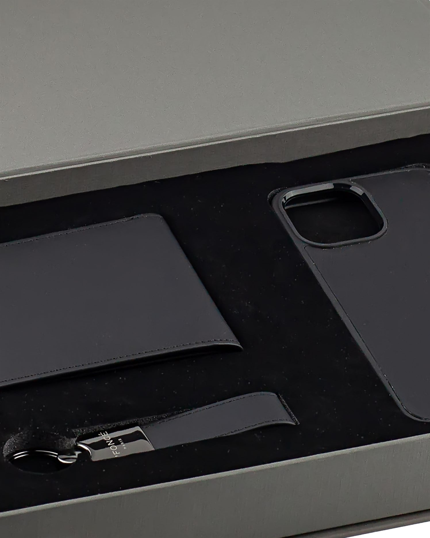 Nero Black Deri Cüzdan-Iphone 12Pro Max Telefon Kılıfı-Anahtarlık Hediye Seti 3