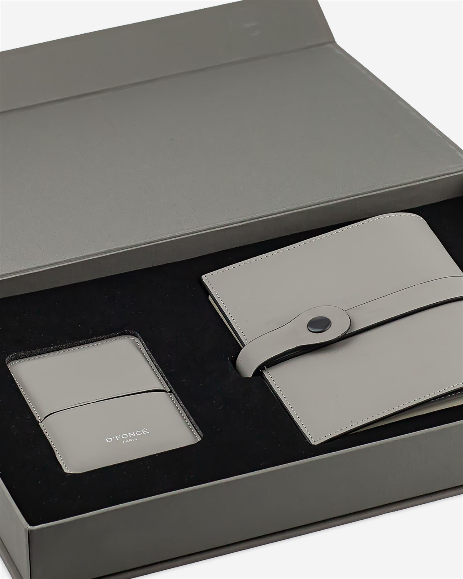 Pebble Gri Deri Comcard-Ajanda Hediye Seti 10