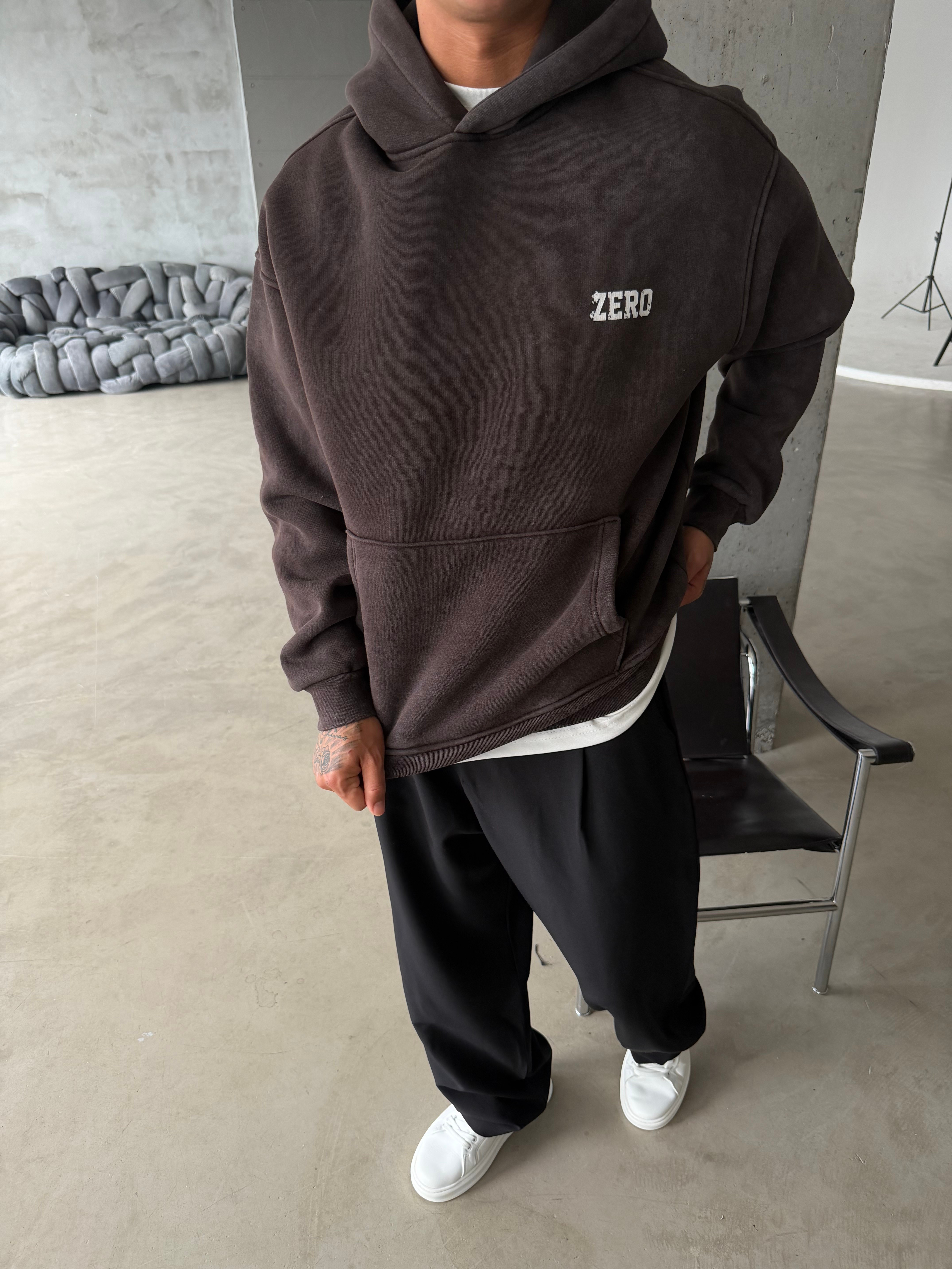 00 Zero Premium Yıkamalı Hoddie